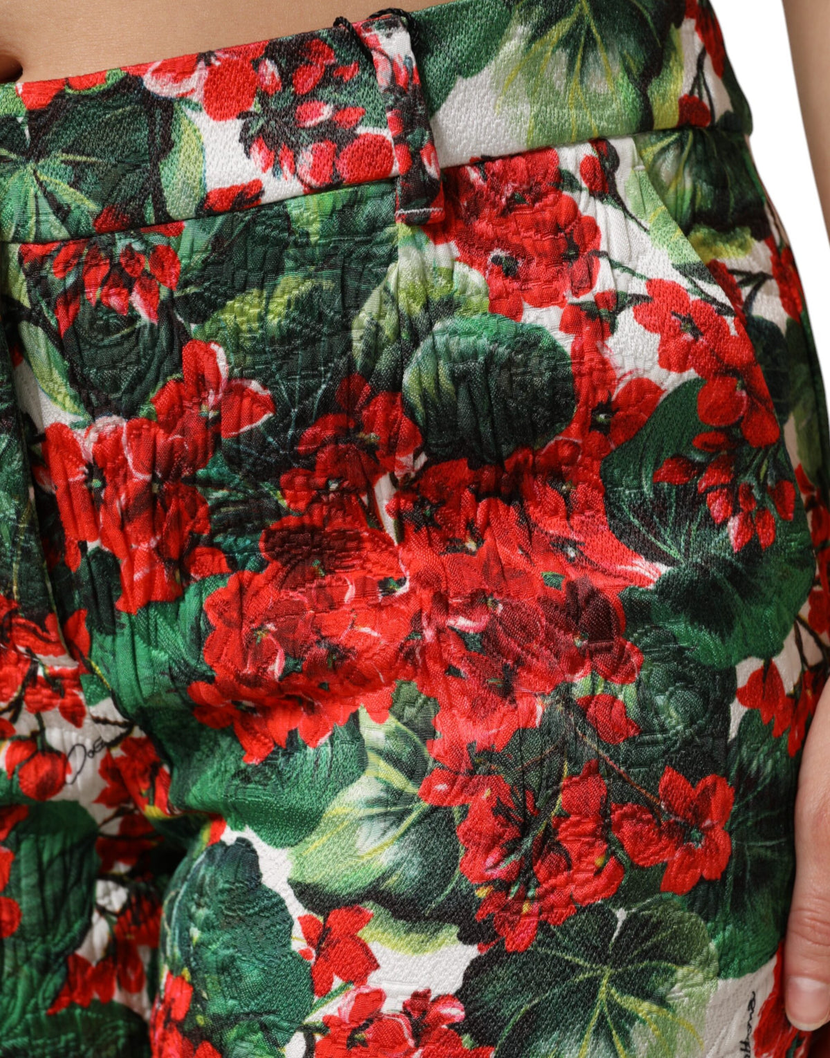Dolce & Gabbana Multicolor Floral Print Cropped Women's Pants