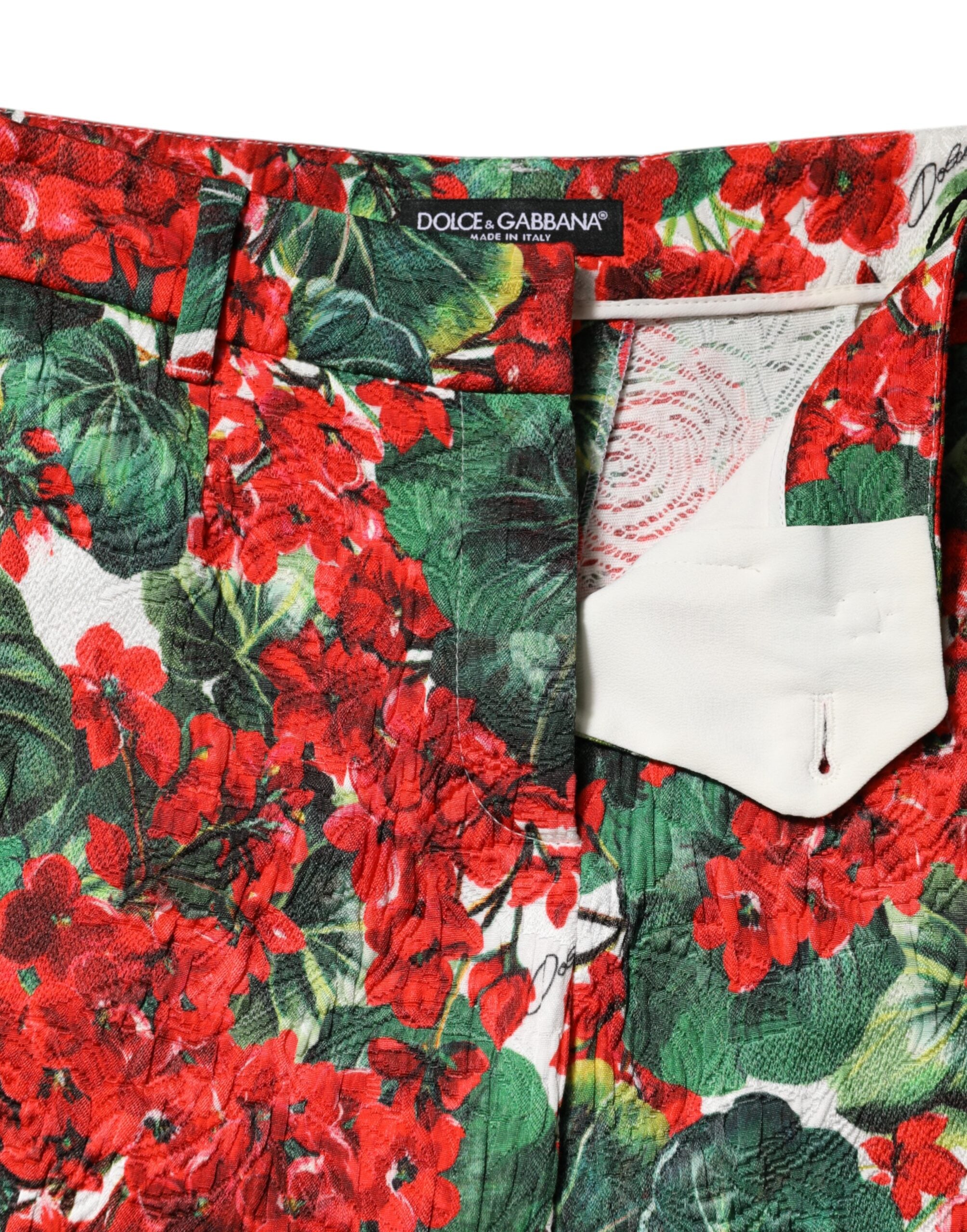 Dolce & Gabbana Multicolor Floral Print Cropped Women's Pants