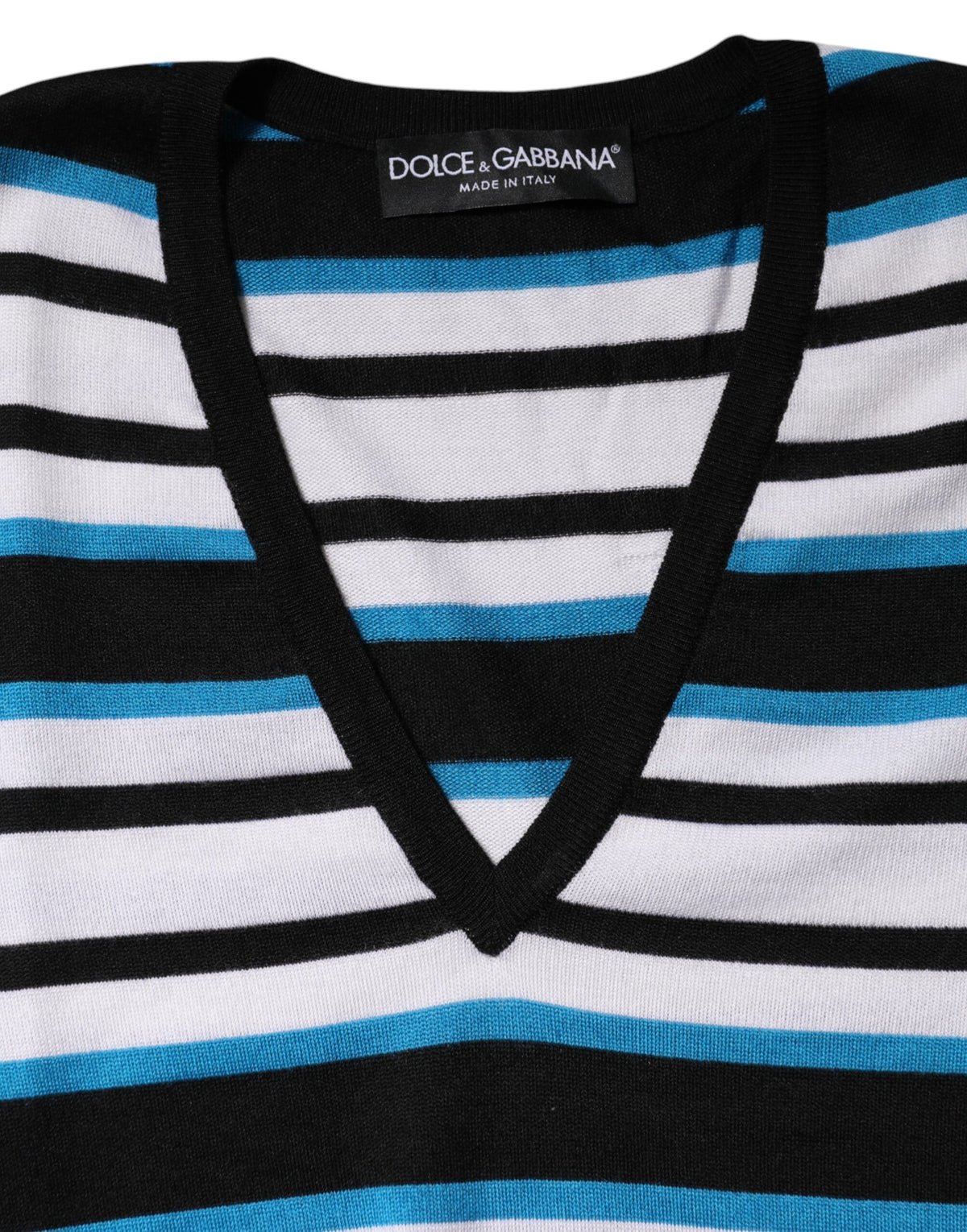 Dolce & Gabbana Multicolor Stripes Long Sleeves V-neck Women's Top