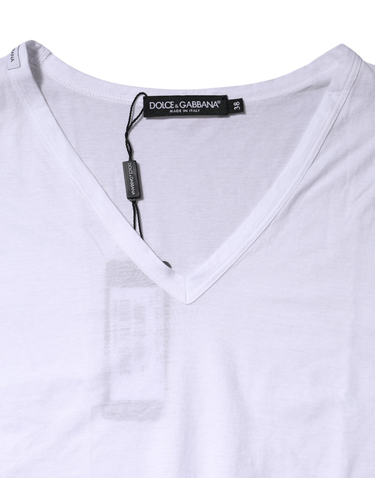 Dolce & Gabbana White Cotton Short Sleeves V-Neck Top Women's T-shirt