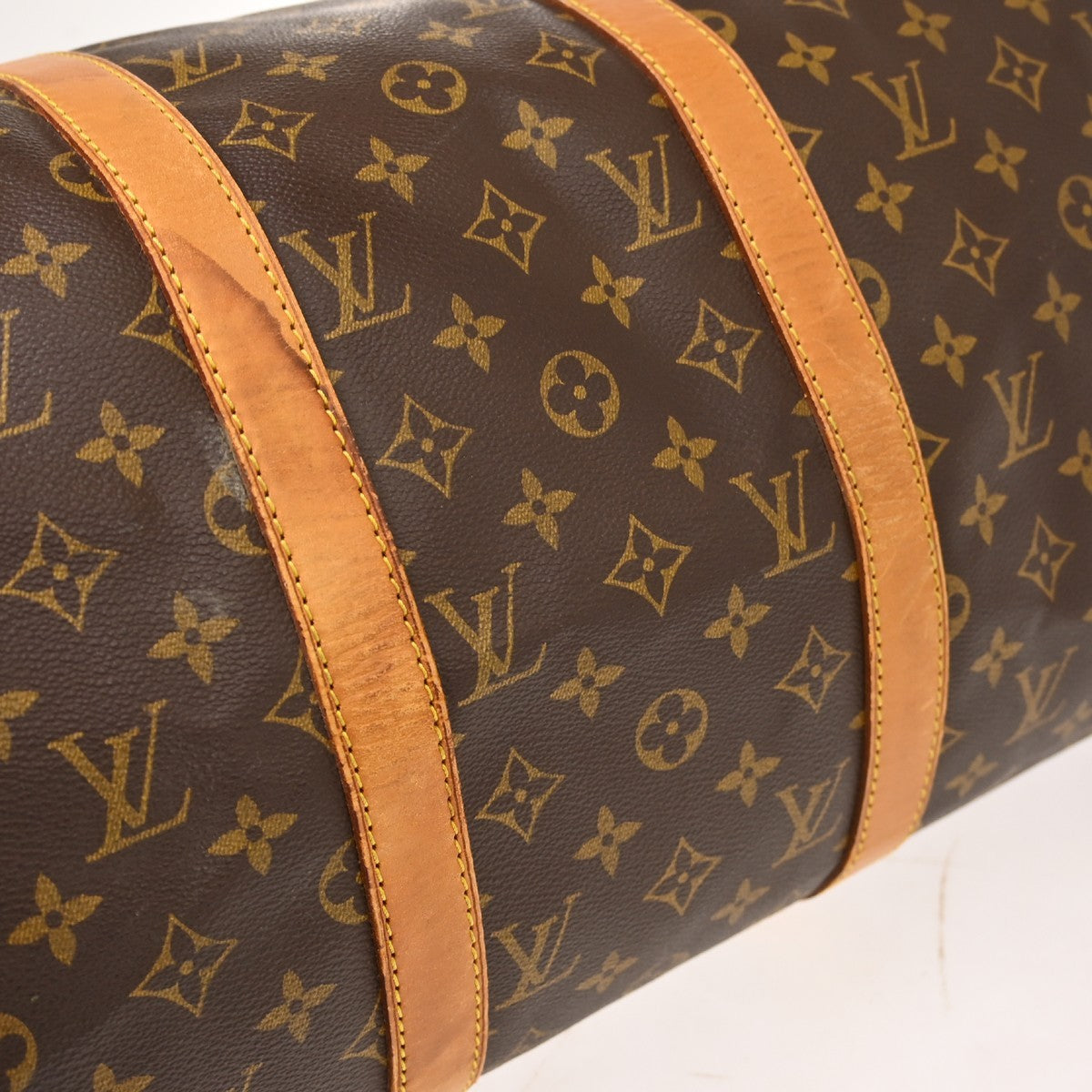 Louis Vuitton Keepall Canvas Brown Canvas Travel Bag Bag (Pre-Owned)