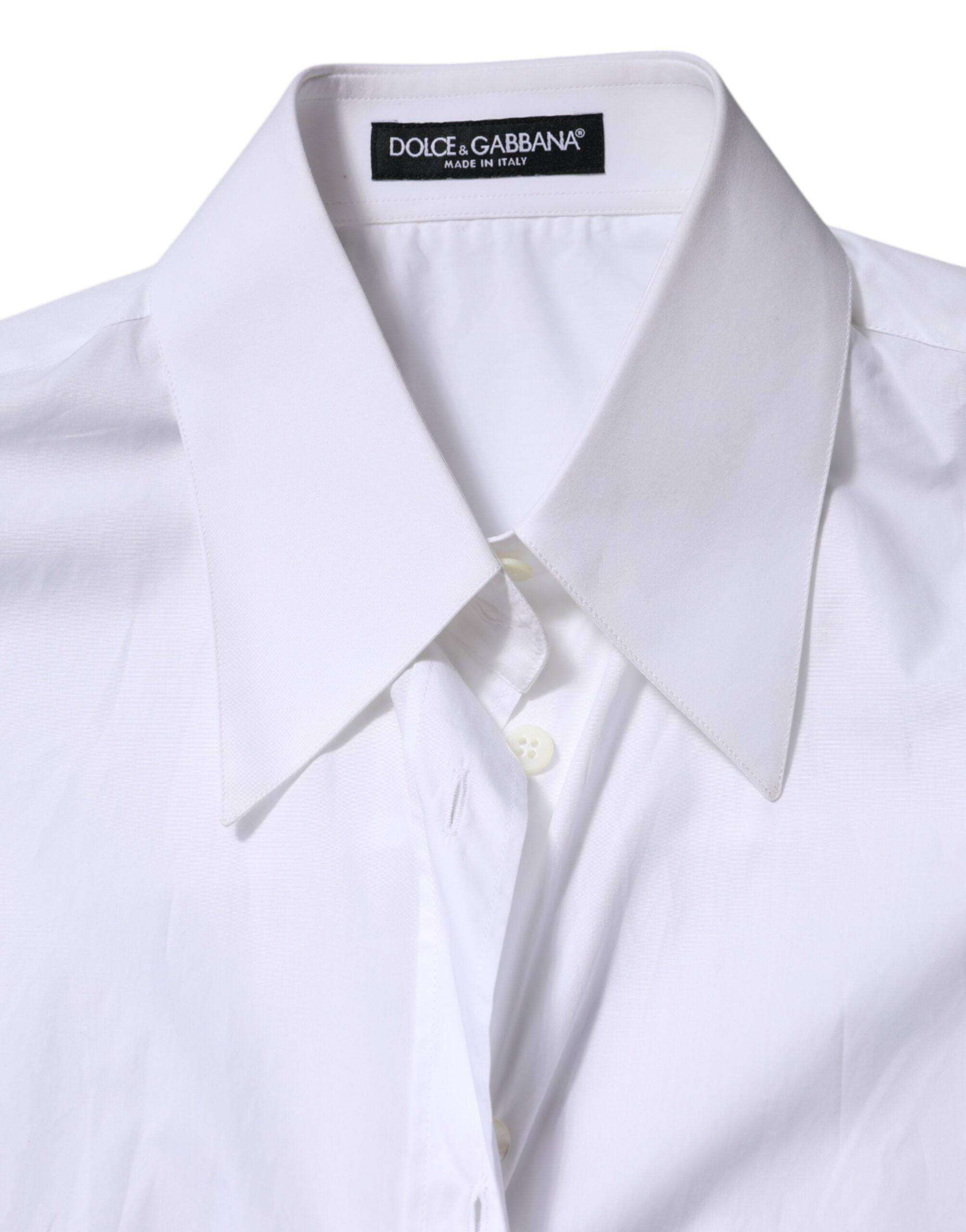 Dolce & Gabbana White Cotton Collared Shirt Long Sleeve Women's Top (Pre-Owned)
