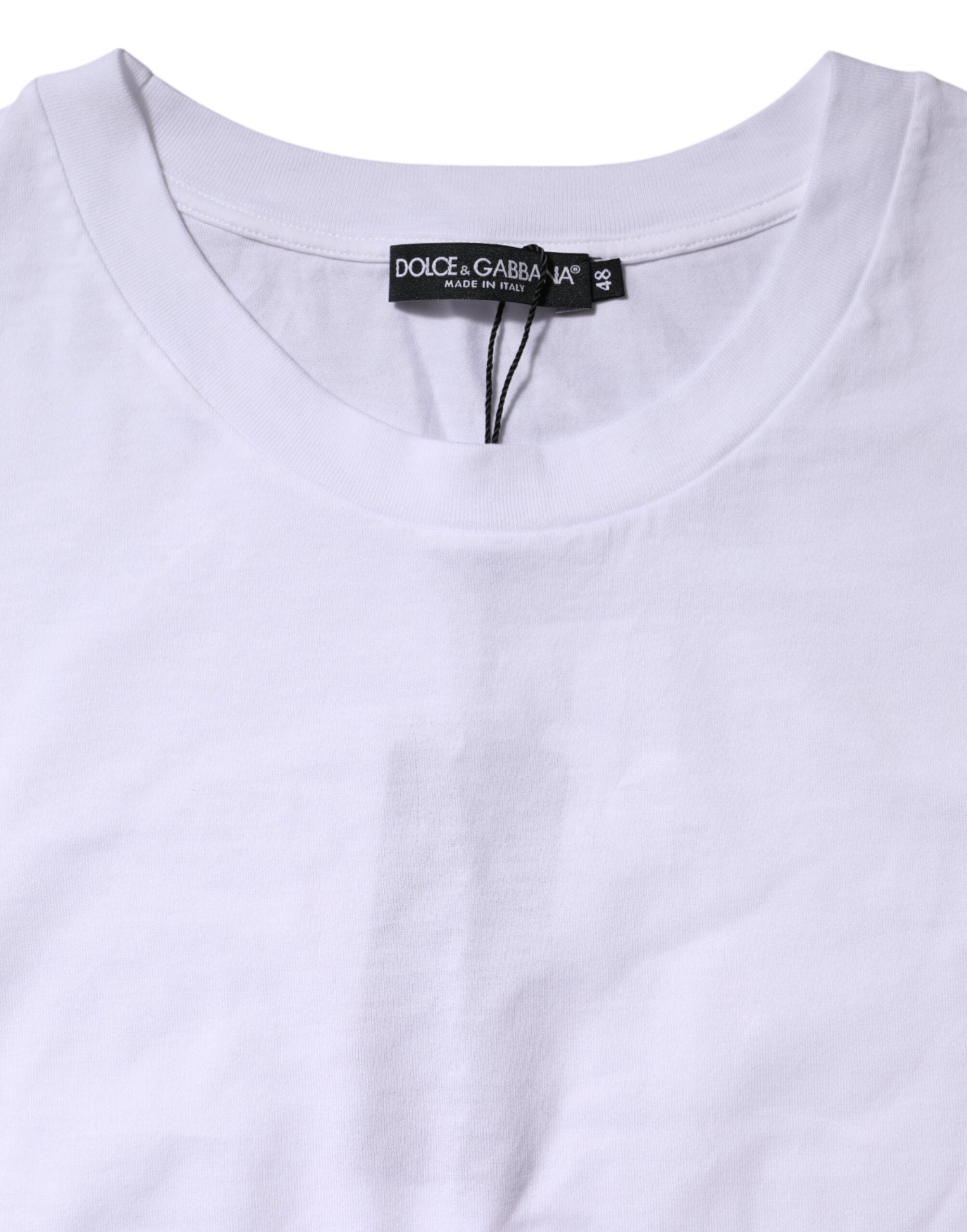 Dolce & Gabbana White Cotton Short Sleeve Round Neck Women's T-shirt (Pre-Owned)