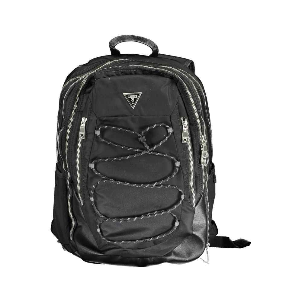 Guess Jeans Black Polyamide Men Men's Backpack