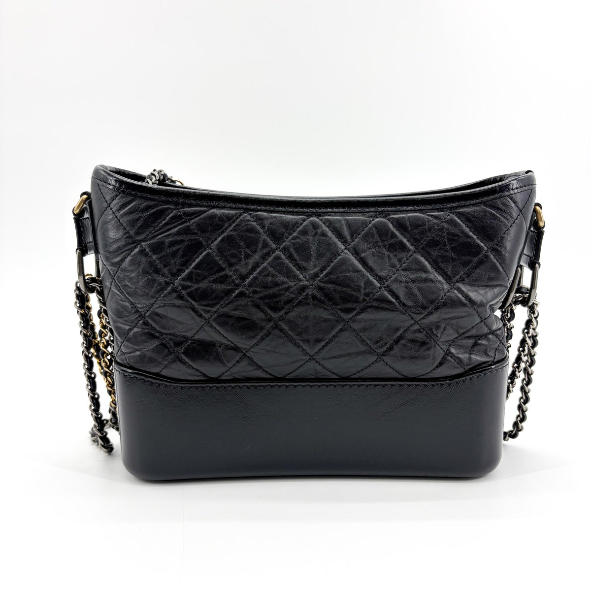 Chanel Gabrielle Hobo Quilted Aged Calfskin Black Leather Shoulder Bag Bag (Pre-Owned)