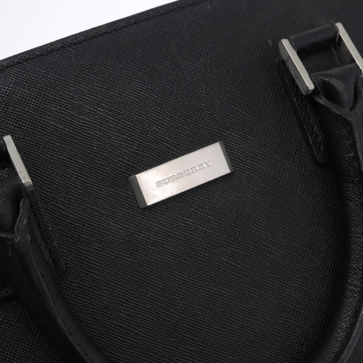 Burberry Business Black Leather Black Leather Briefcase Bag (Pre-Owned)