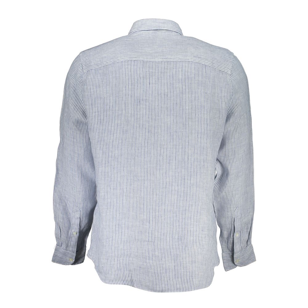 North Sails Blue Linen Men Men's Shirt