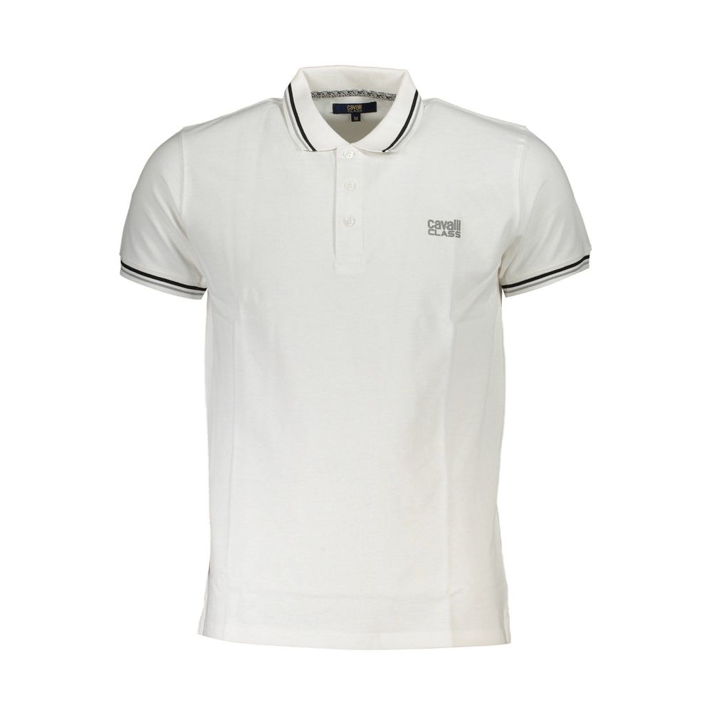 Cavalli Class White Cotton Men Polo Men's Shirt