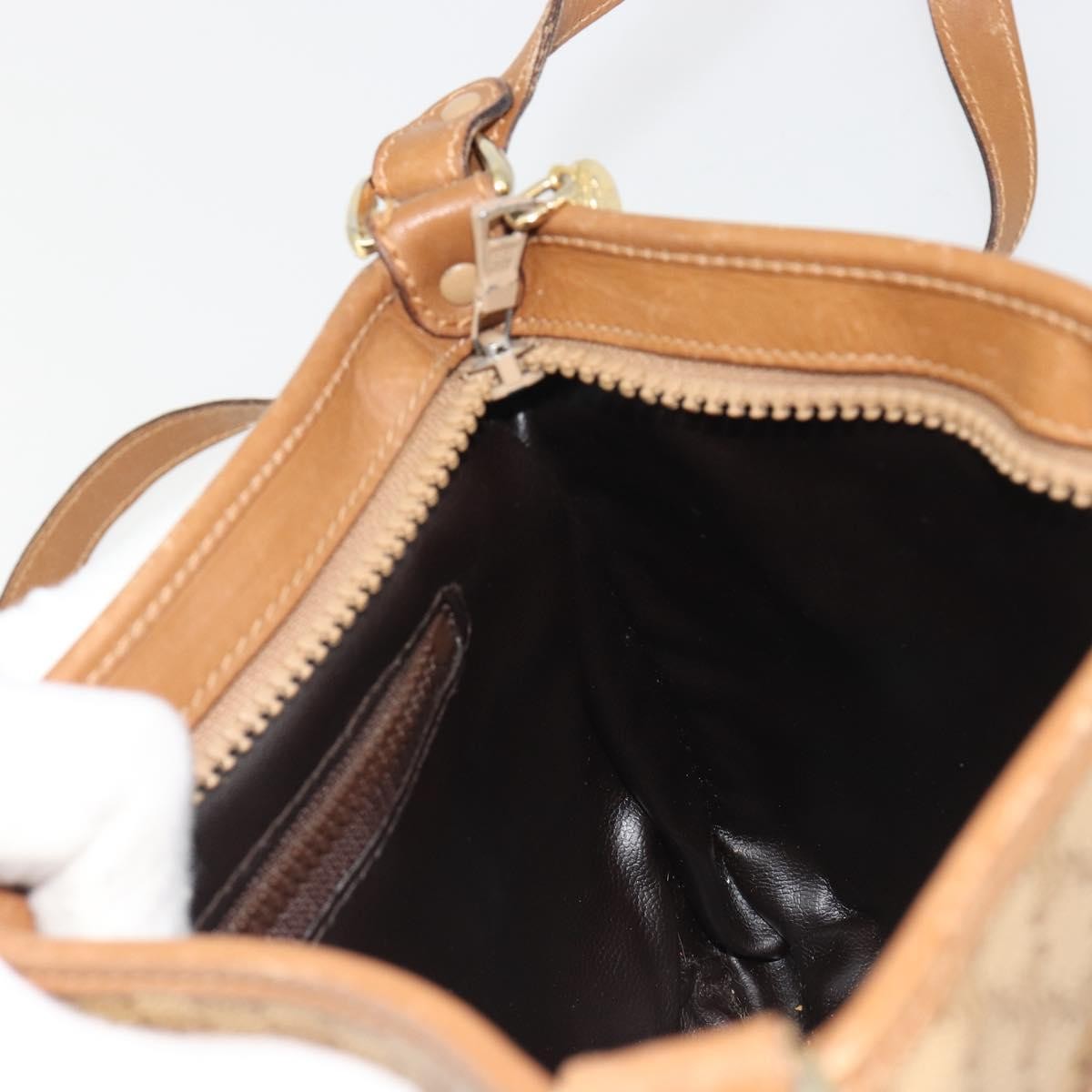 Celine Vintage Macadam Canvas Beige Pvc Shoulder Bag Bag (Pre-Owned)
