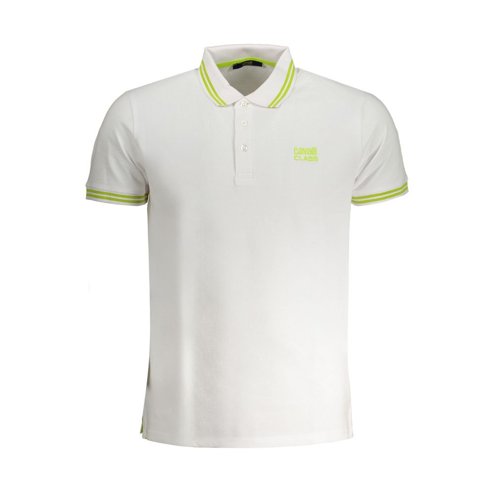 Cavalli Class White Cotton Men Polo Men's Shirt