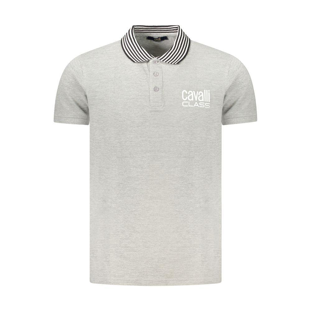 Cavalli Class Grigio Cotton Men Men's Polo