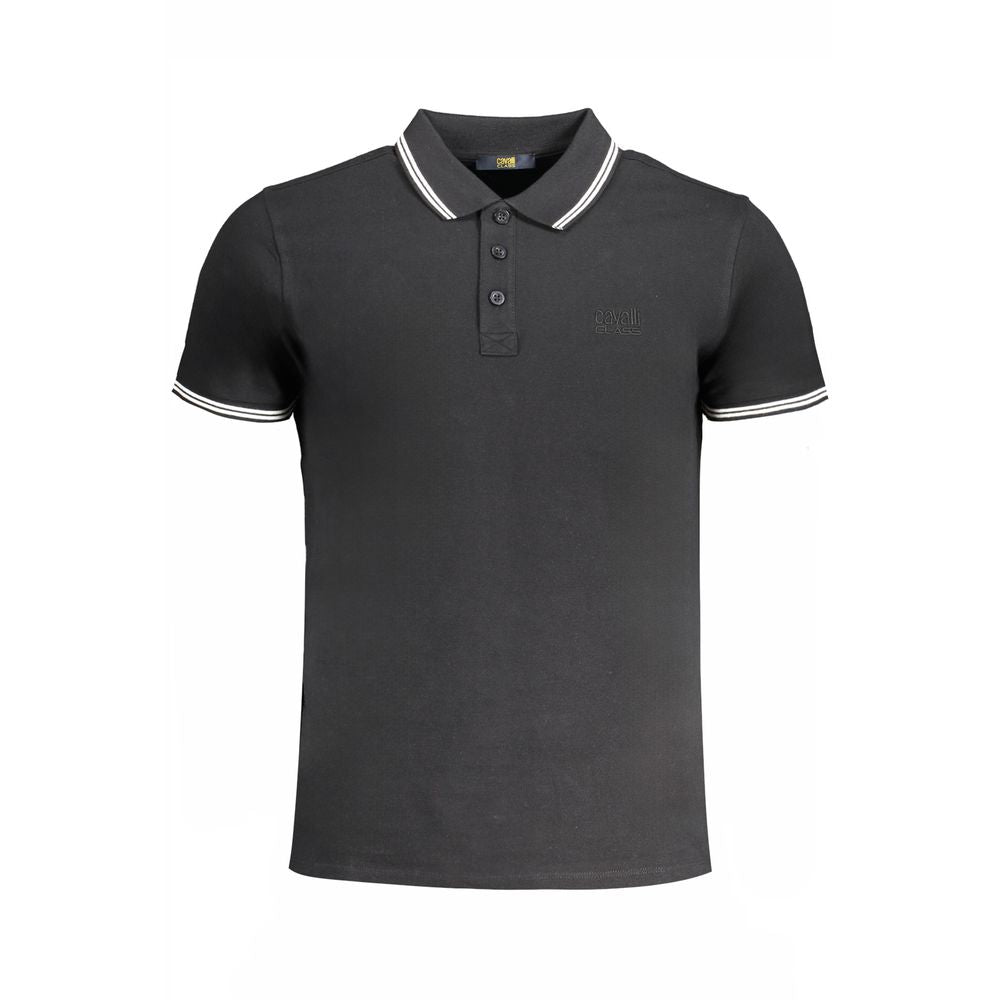 Cavalli Class Nero Cotton Men Men's Polo