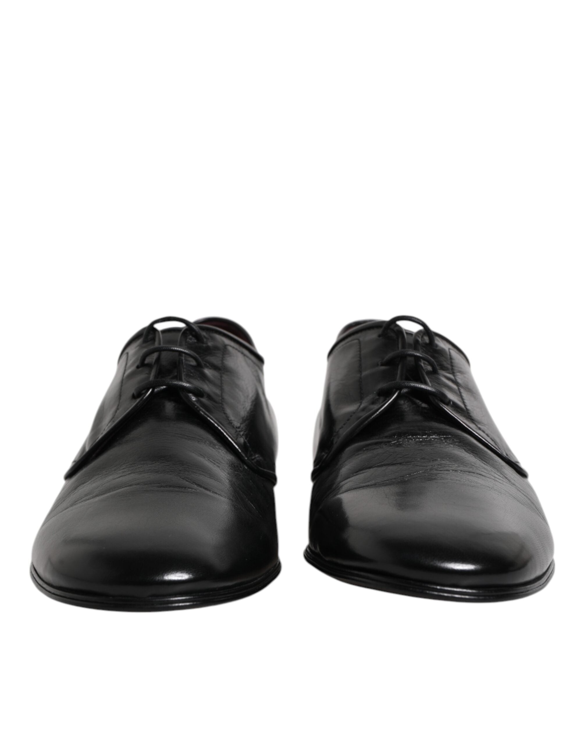 Dolce & Gabbana Black Leather Lace Up Derby Dress Formal Men's Shoes