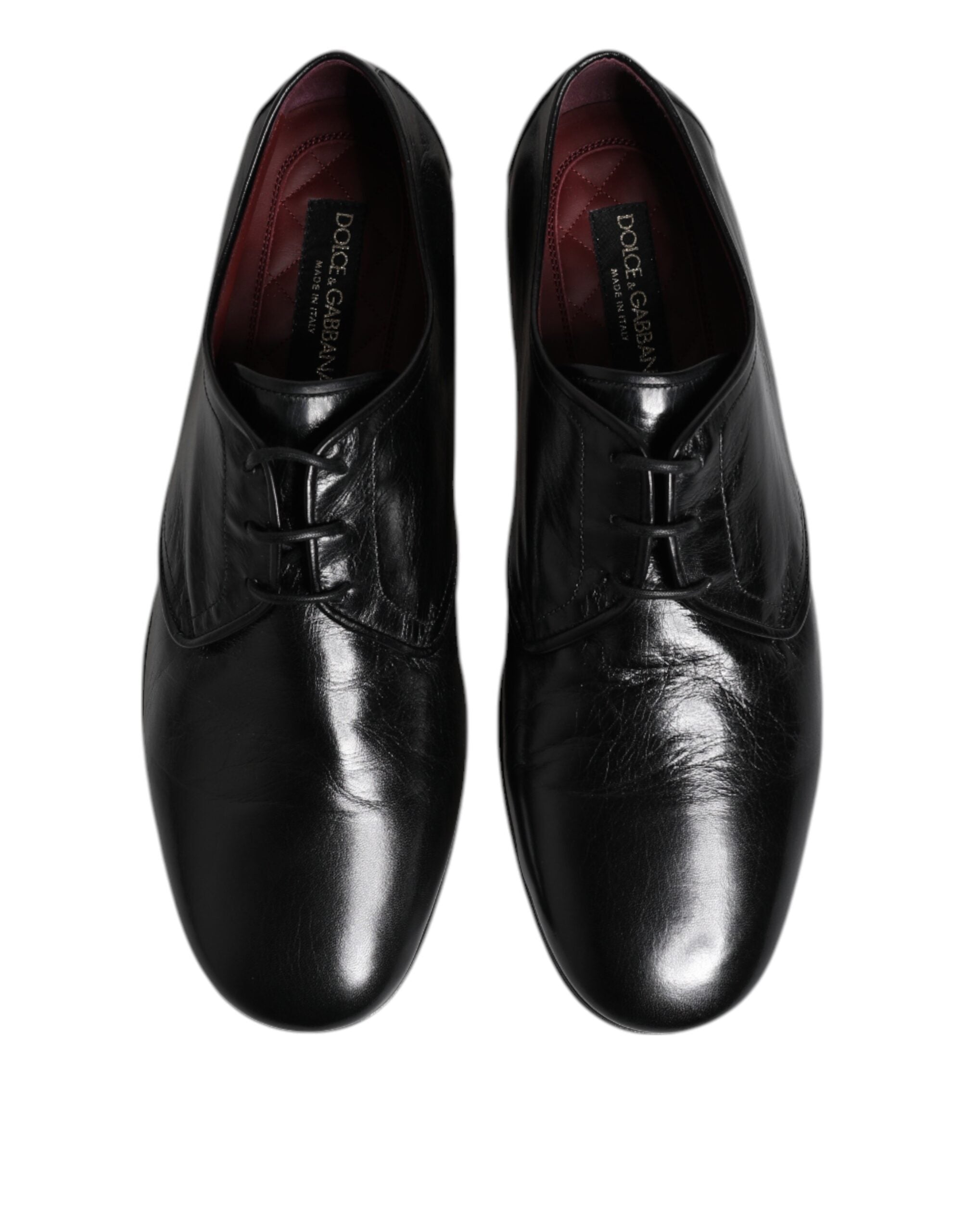 Dolce & Gabbana Black Leather Lace Up Derby Dress Formal Men's Shoes
