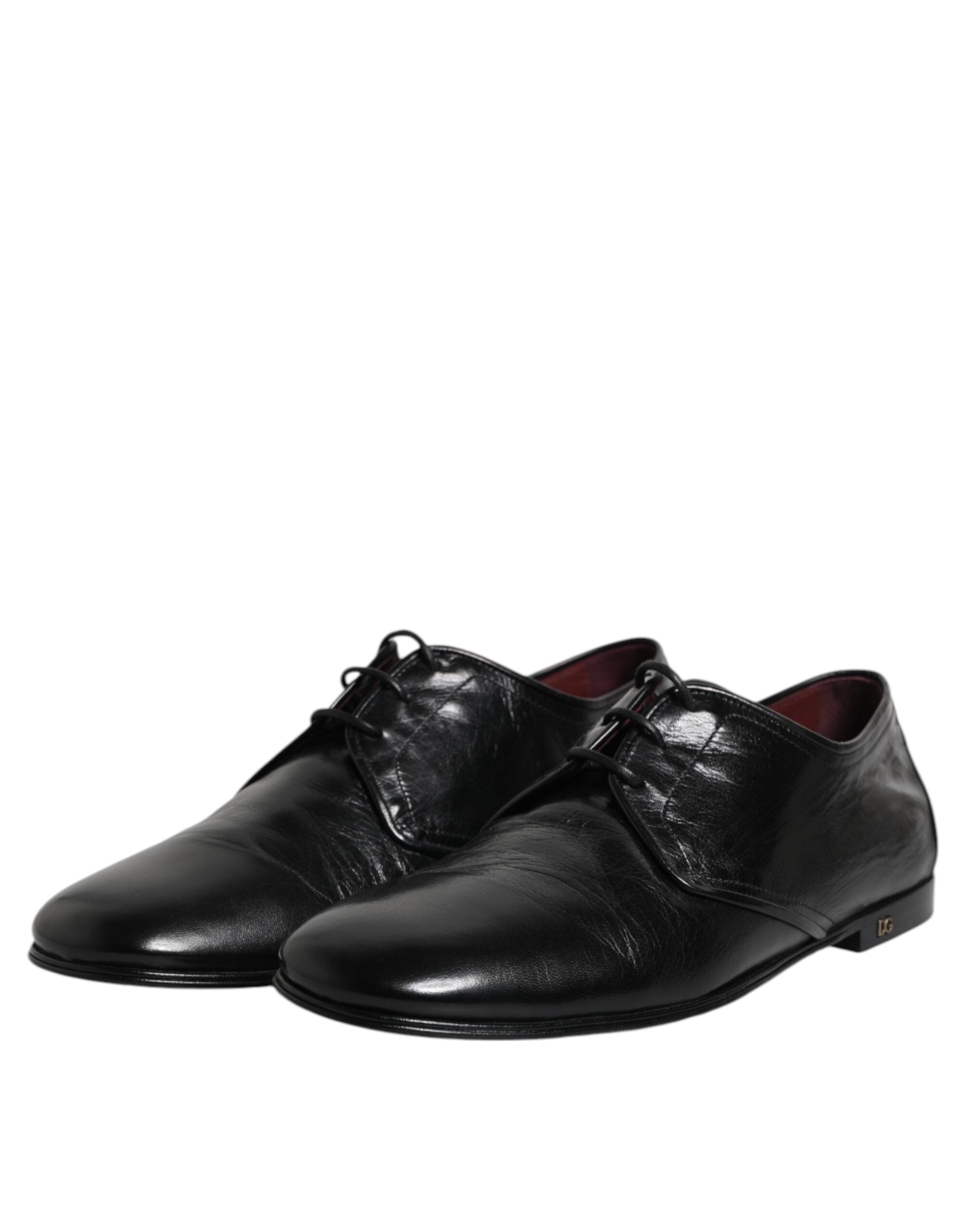 Dolce & Gabbana Black Leather Lace Up Derby Dress Formal Men's Shoes