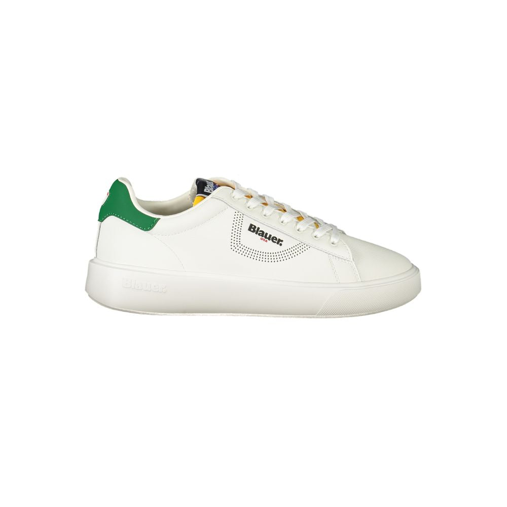 Blauer White Polyurethane Men Men's Sneaker