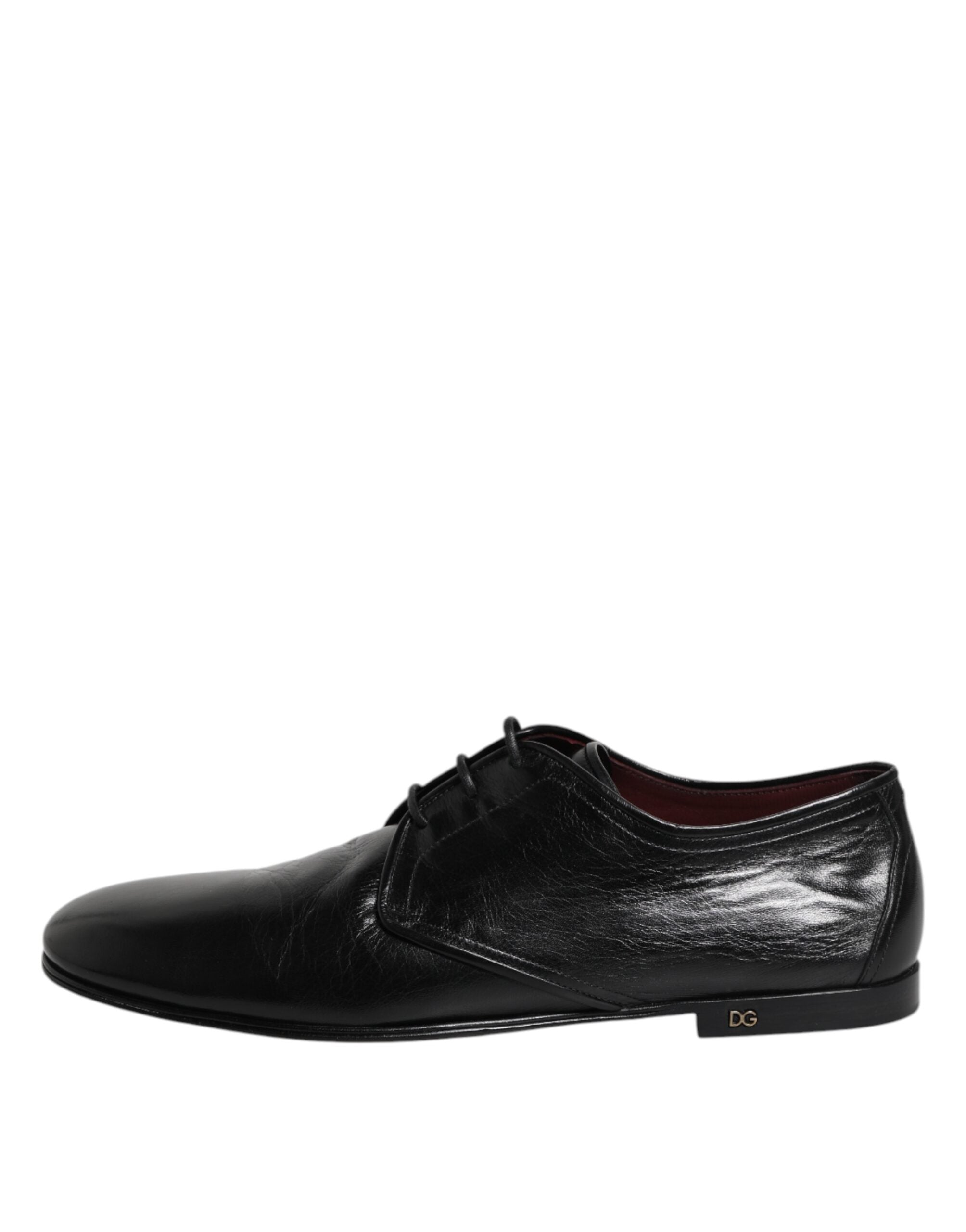 Dolce & Gabbana Black Leather Lace Up Derby Dress Formal Men's Shoes