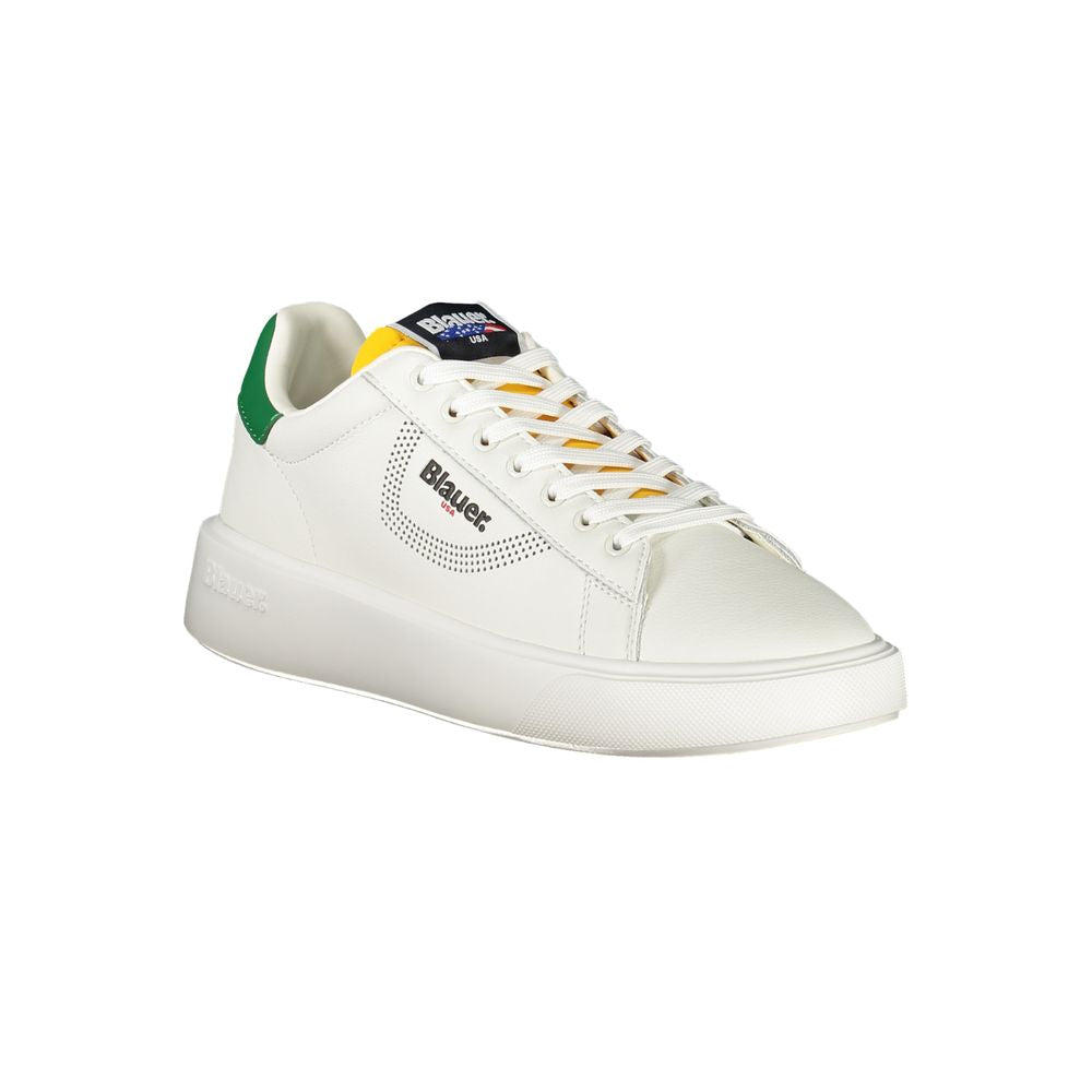 Blauer White Polyurethane Men Men's Sneaker