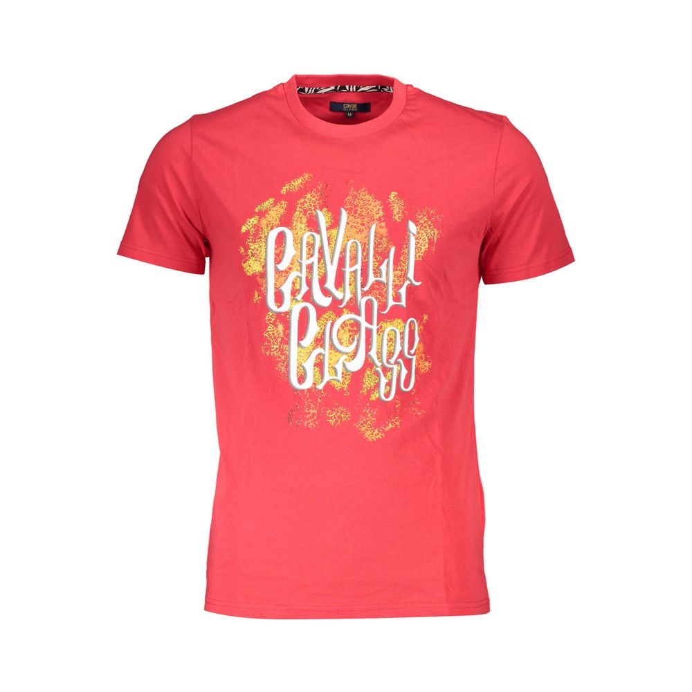 Cavalli Class Rosso Cotton Mens Men's T-Shirt
