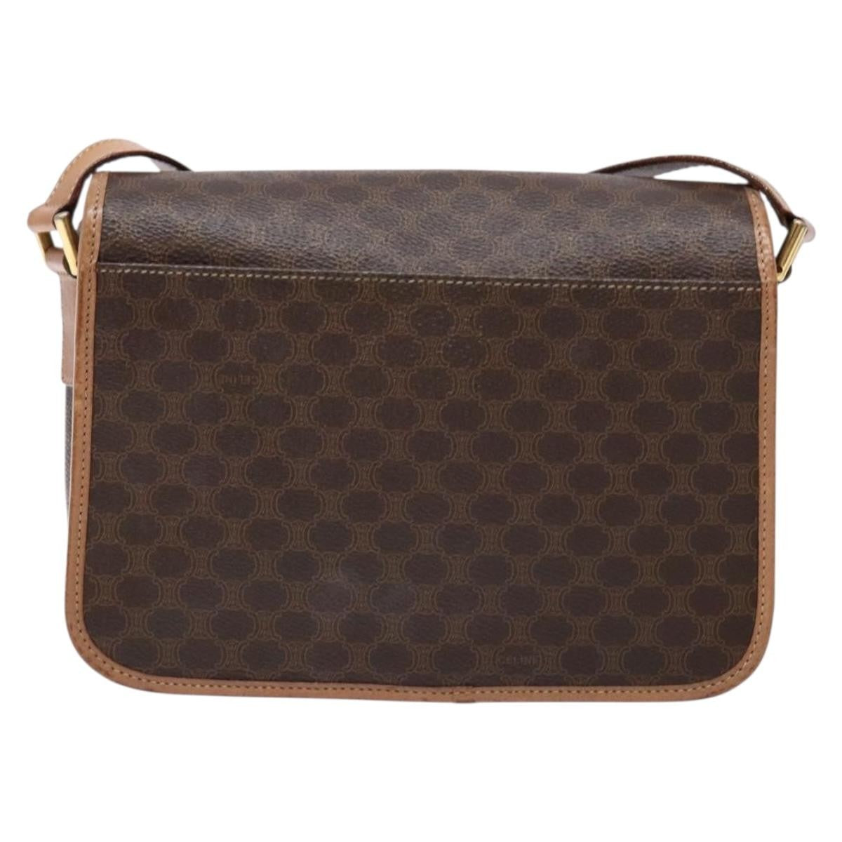 Celine Vintage Macadam Canvas Brown Canvas Bag (Pre-Owned)