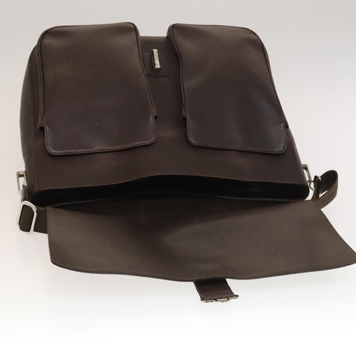 Bvlgari Flap Leather Brown Leather Shoulder Bag Bag (Pre-Owned)