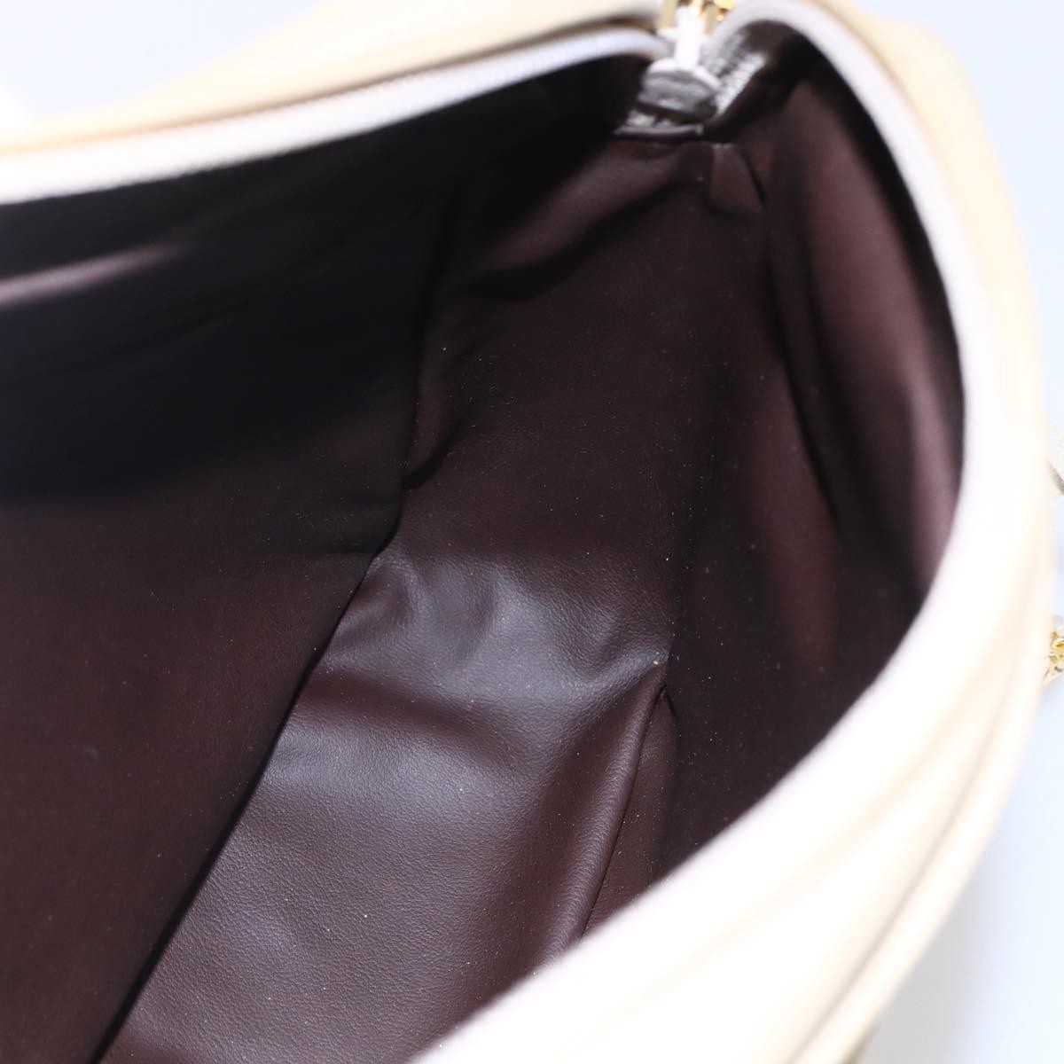 Bally Vintage Quilted Leather Ecru Leather Shoulder Bag Bag (Pre-Owned)