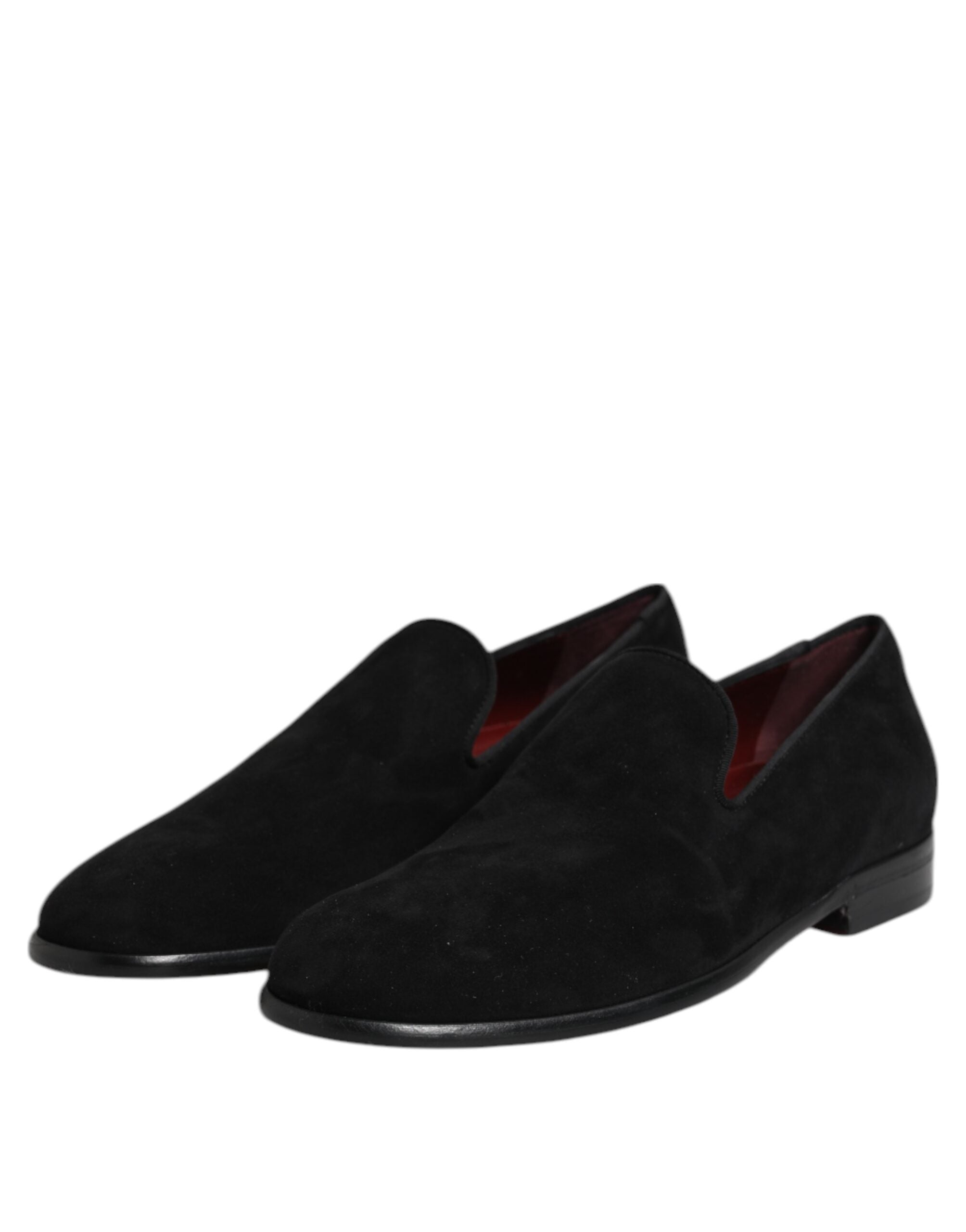 Dolce & Gabbana Black Suede Slip On Loafers Formal Men's Shoes