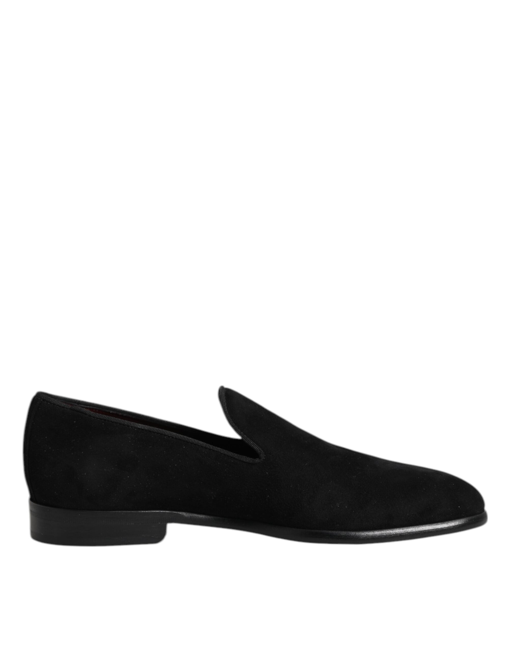 Dolce & Gabbana Black Suede Slip On Loafers Formal Men's Shoes
