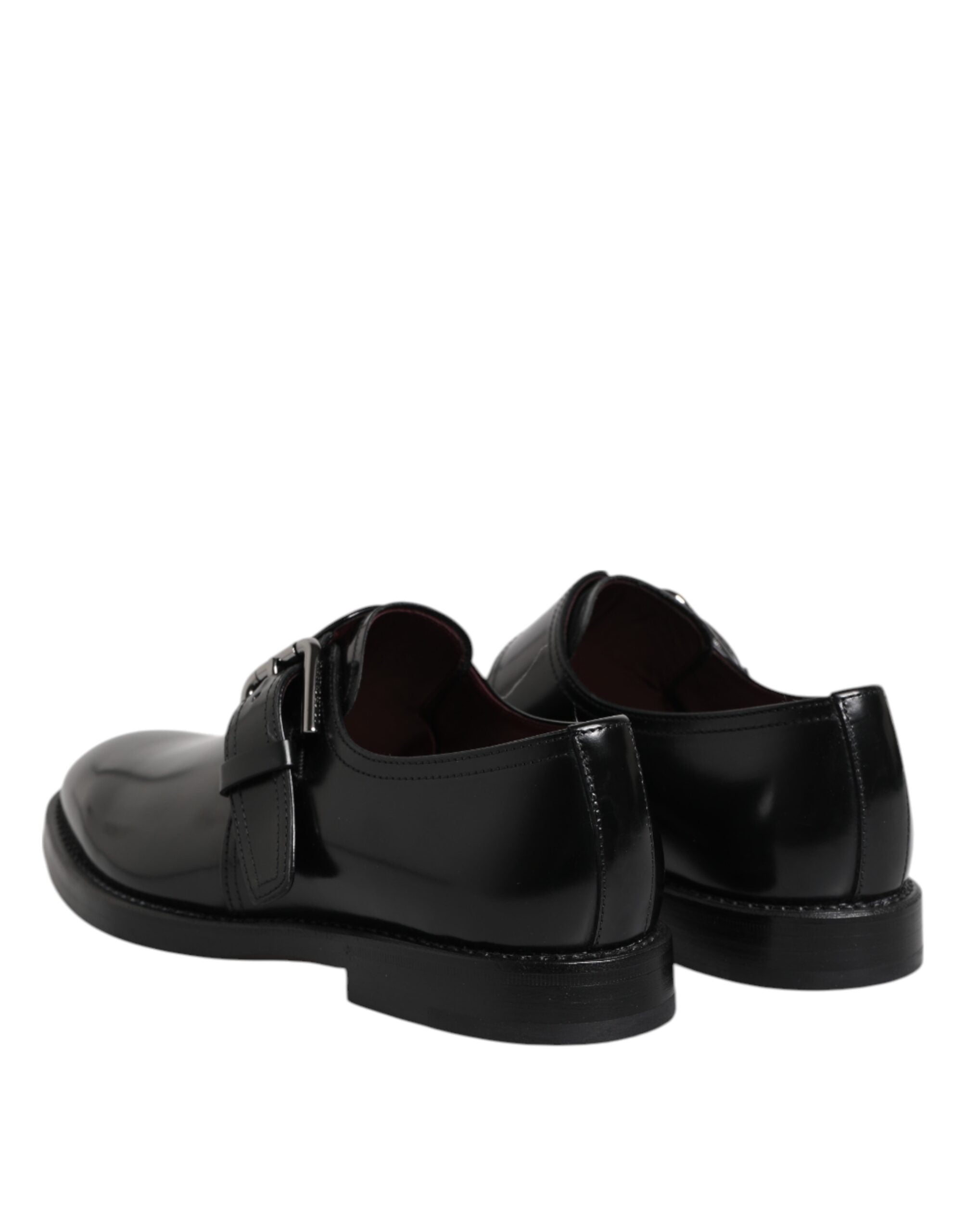 Dolce & Gabbana Black Leather Monk Strap Derby Formal Men's Shoes