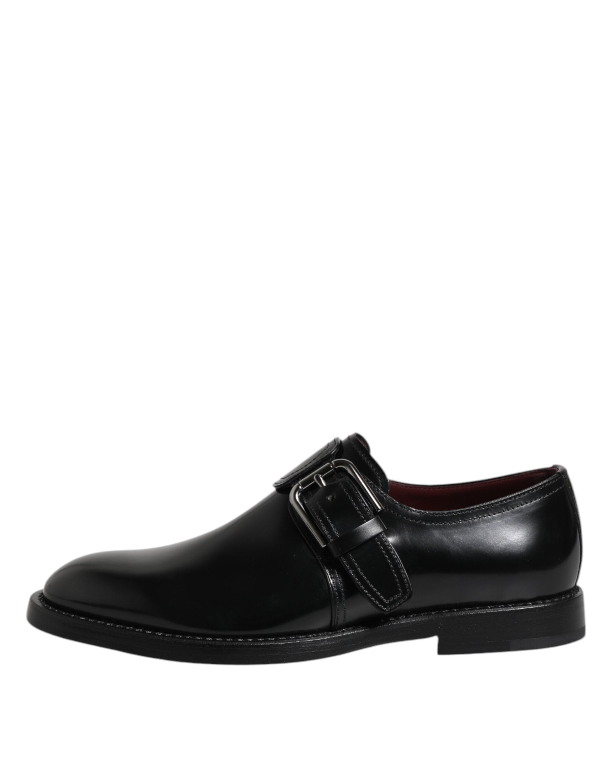 Dolce & Gabbana Black Leather Monk Strap Derby Formal Men's Shoes