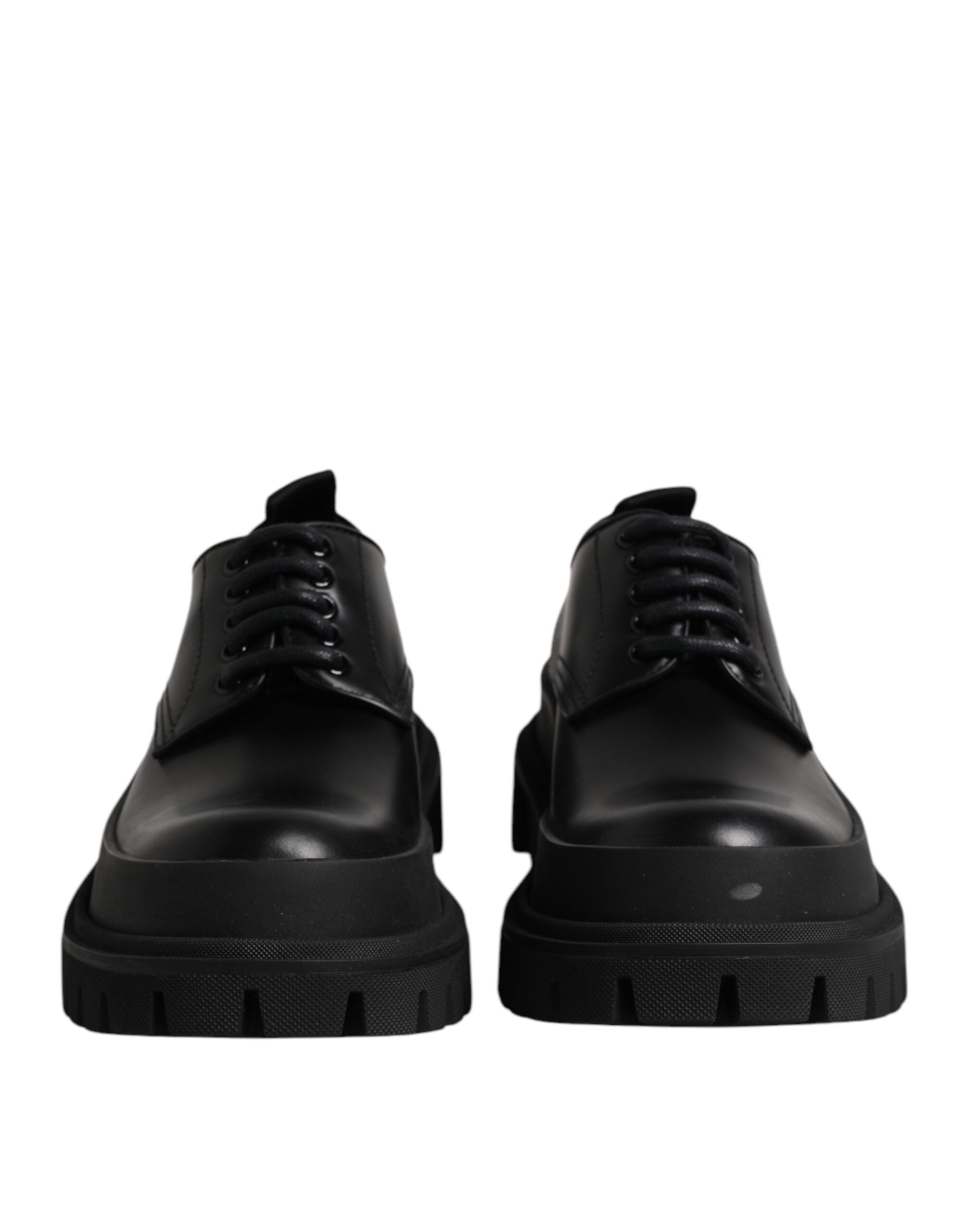 Dolce & Gabbana Black Leather Lace Up Derby Men Dress Men's Shoes