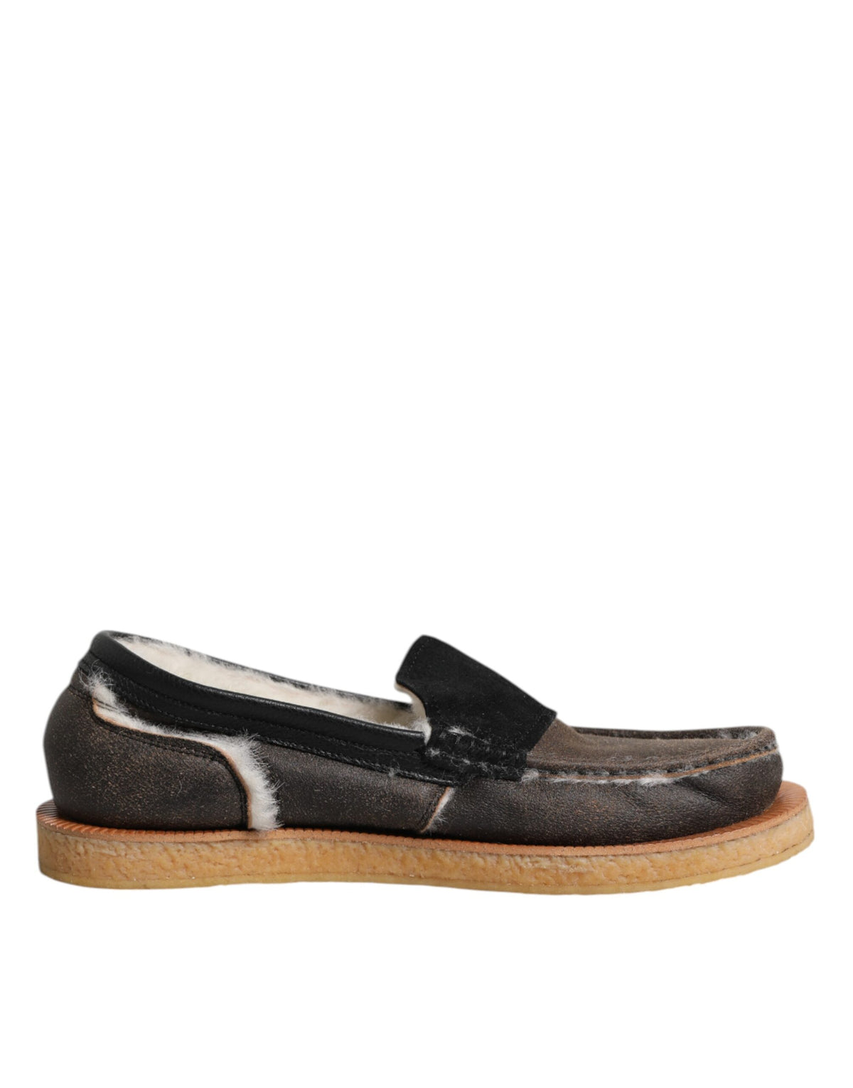 Dolce and Gabbana Black & Brown Loafers Dolce & Gabbana Black Brown Leather Loafer Men Dress Shoes  main image 2