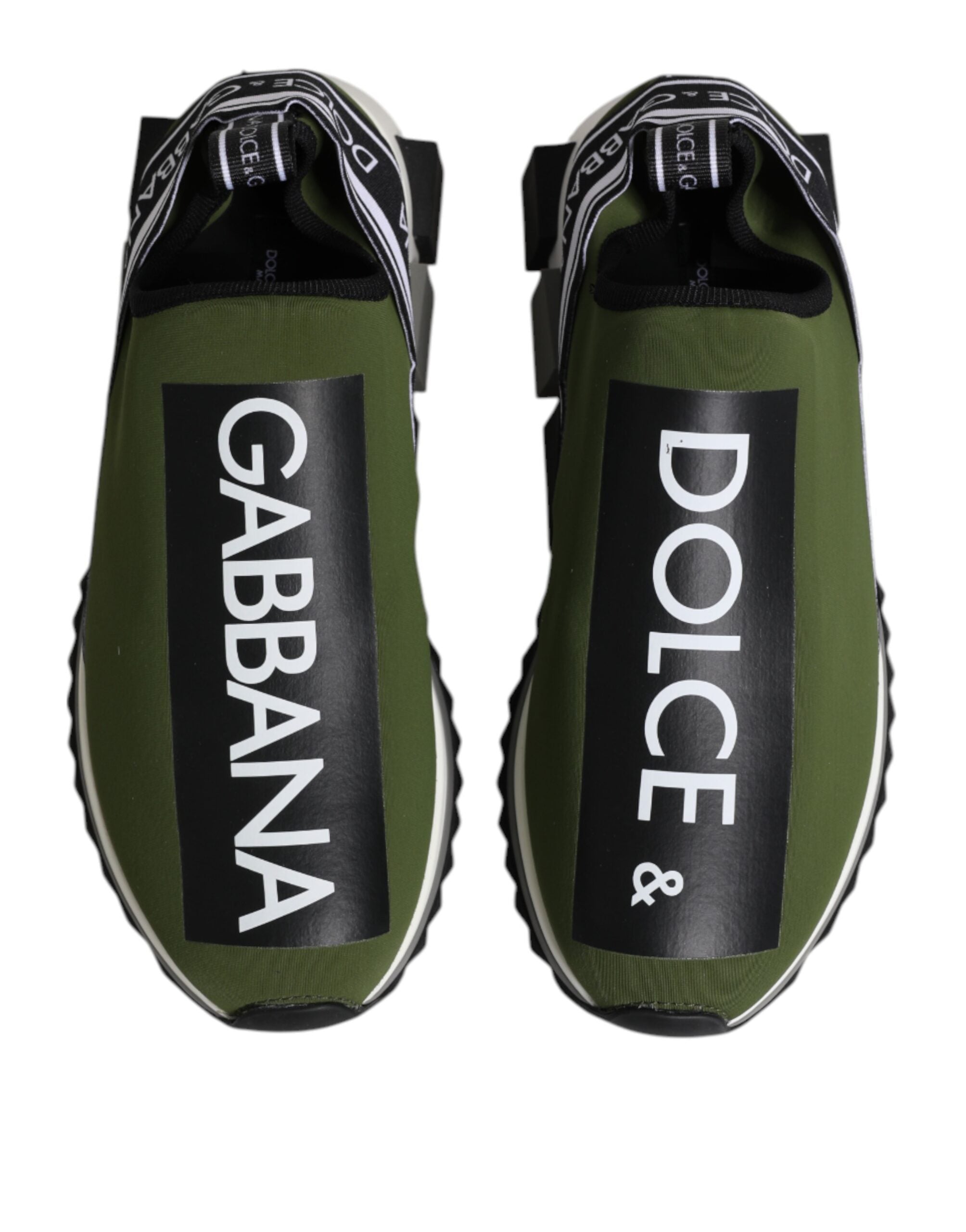 Dolce & Gabbana Green Black Slip On Sorrento Sneakers Men's Shoes