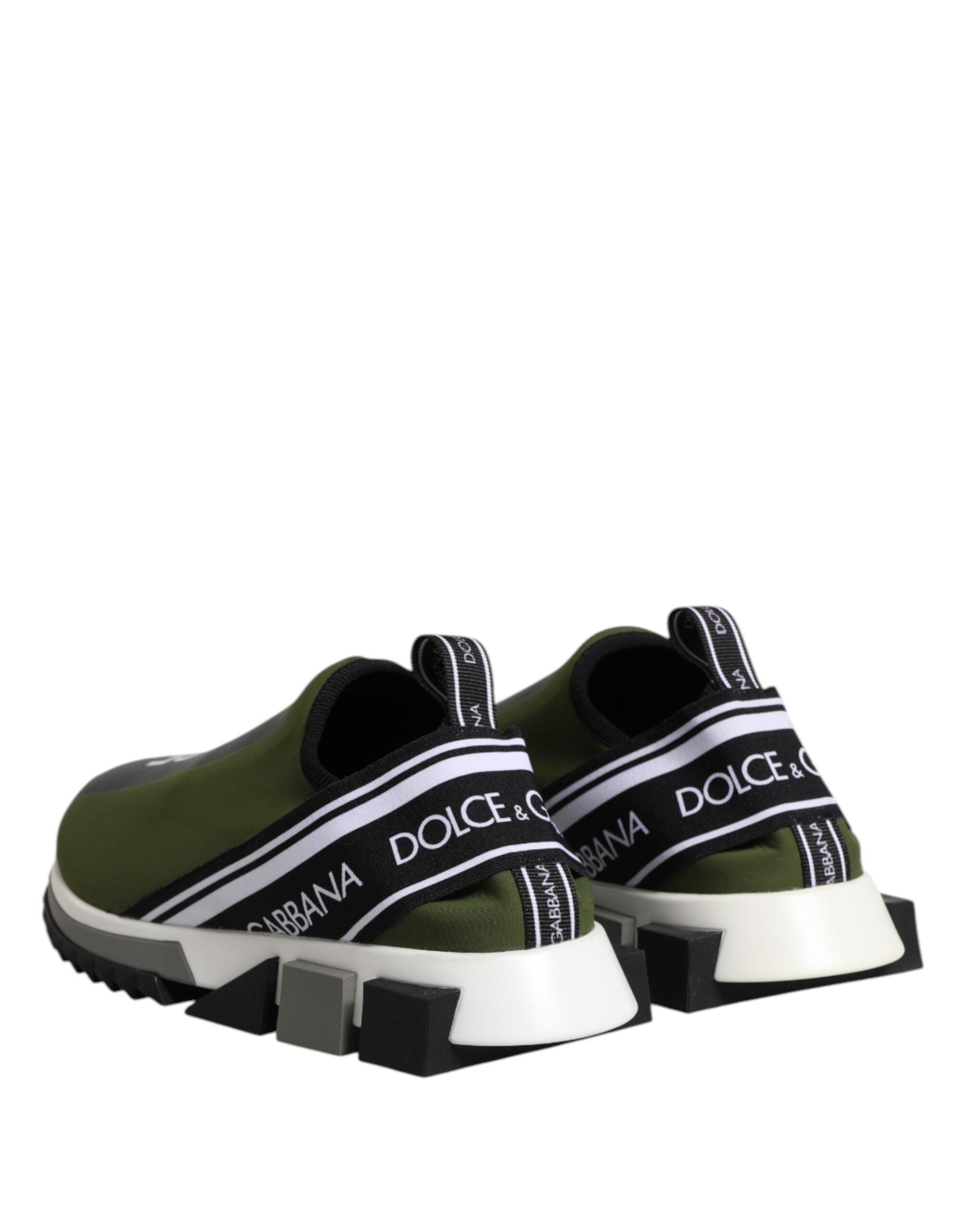 Dolce & Gabbana Green Black Slip On Sorrento Sneakers Men's Shoes