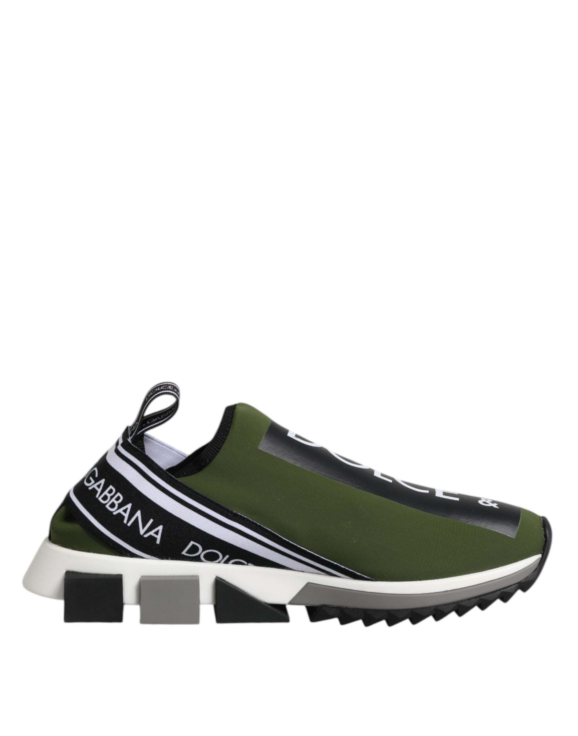 Dolce Gabbana Green Black Slip On Sorrento Sneakers Men's Shoes