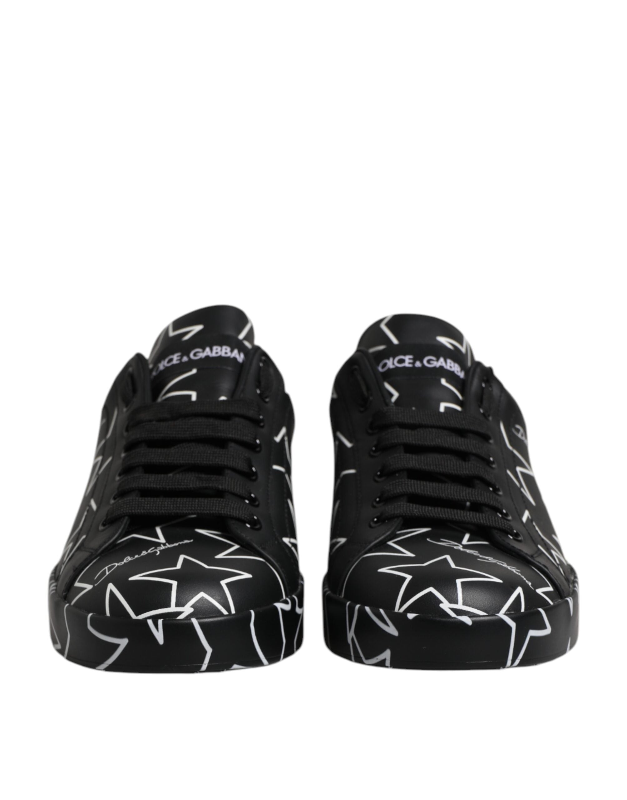 Dolce & Gabbana Black White Stars Low Top Men Sneakers Men's Shoes (Pre-Owned)
