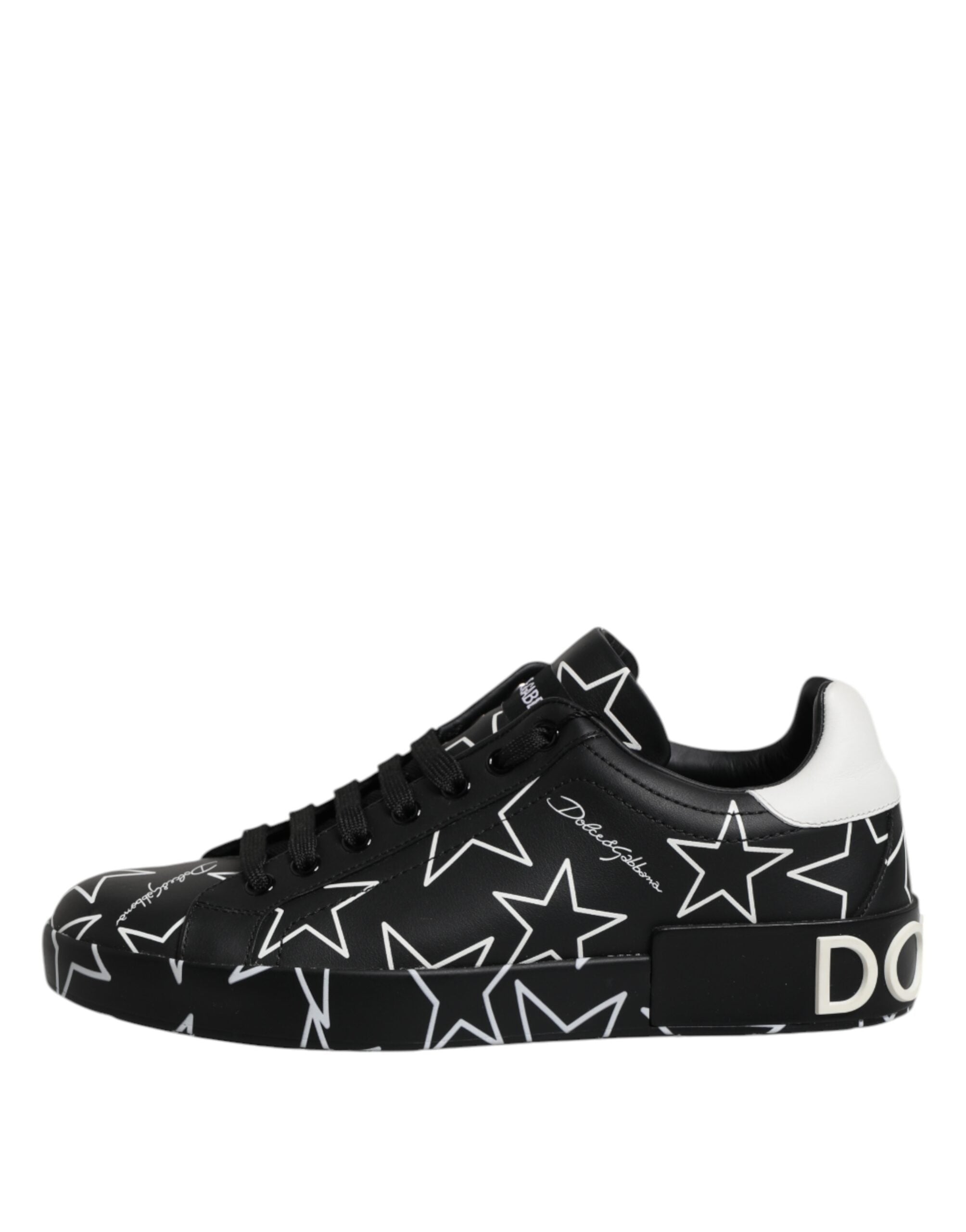 Dolce & Gabbana Black White Stars Low Top Men Sneakers Men's Shoes (Pre-Owned)