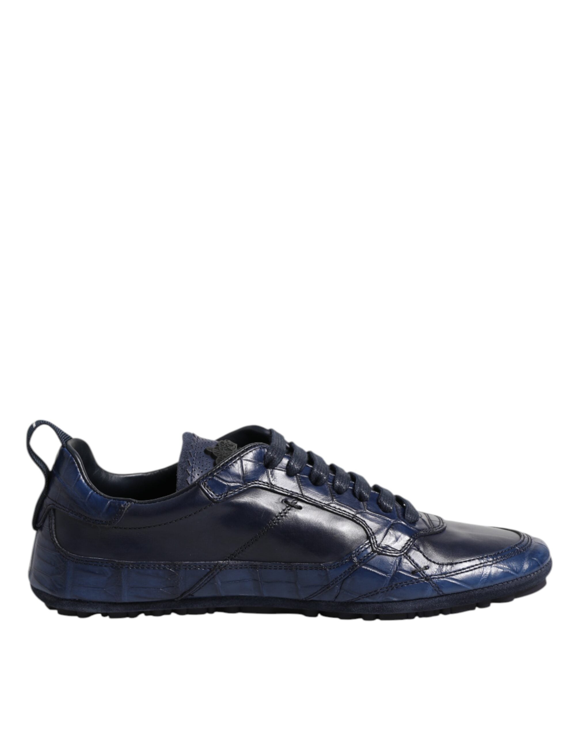 Dolce & Gabbana Dark Blue Leather Low Top Men Sneakers Men's Shoes