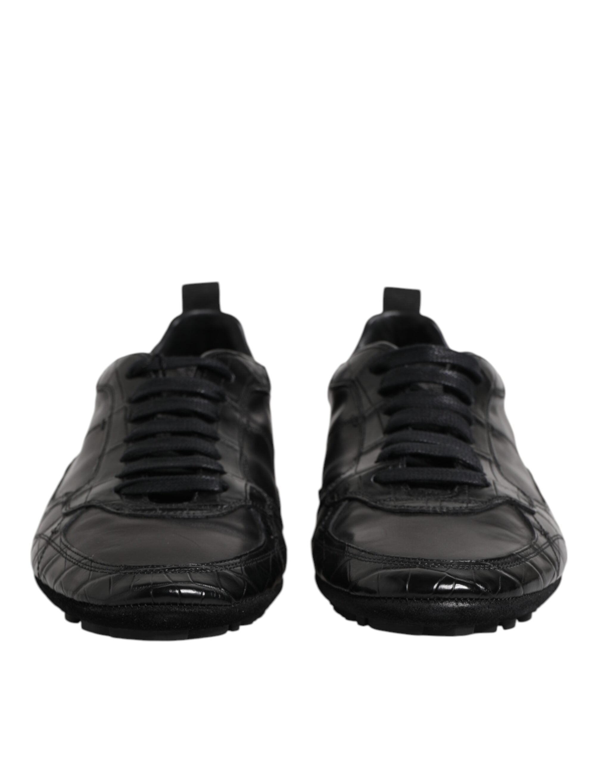 Dolce & Gabbana Black Exotic Leather Low Top Sneakers Men's Shoes