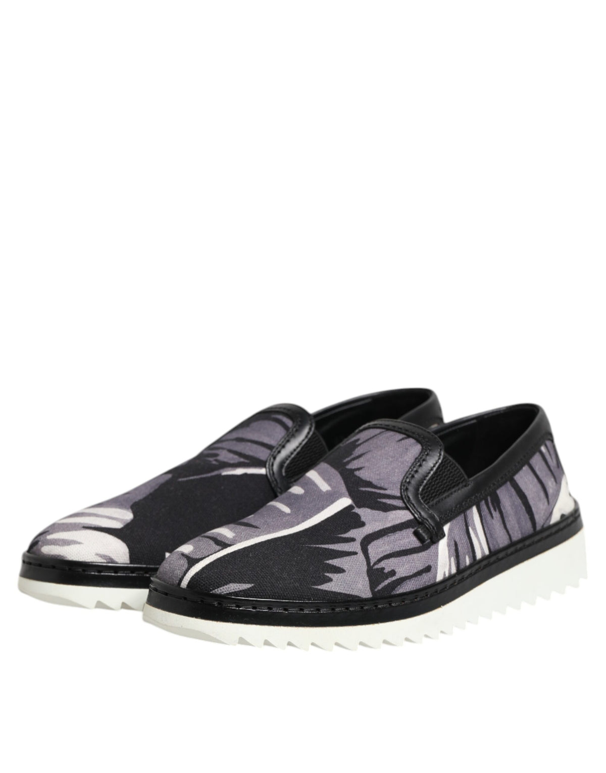 Dolce & Gabbana Black Tropical Slip On Men Sneakers Men's Shoes