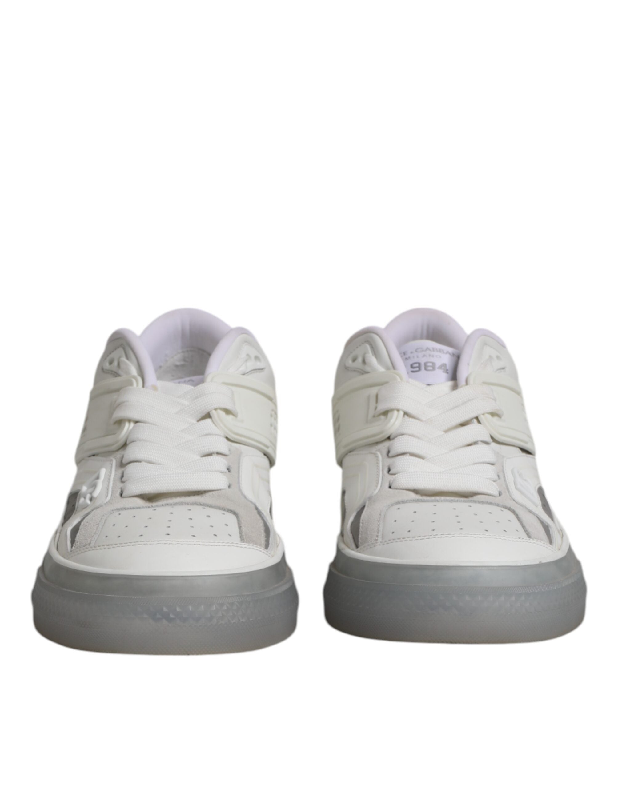 Dolce & Gabbana White Low Top DG Embossed Men Sneakers Men's Shoes (Pre-Owned)