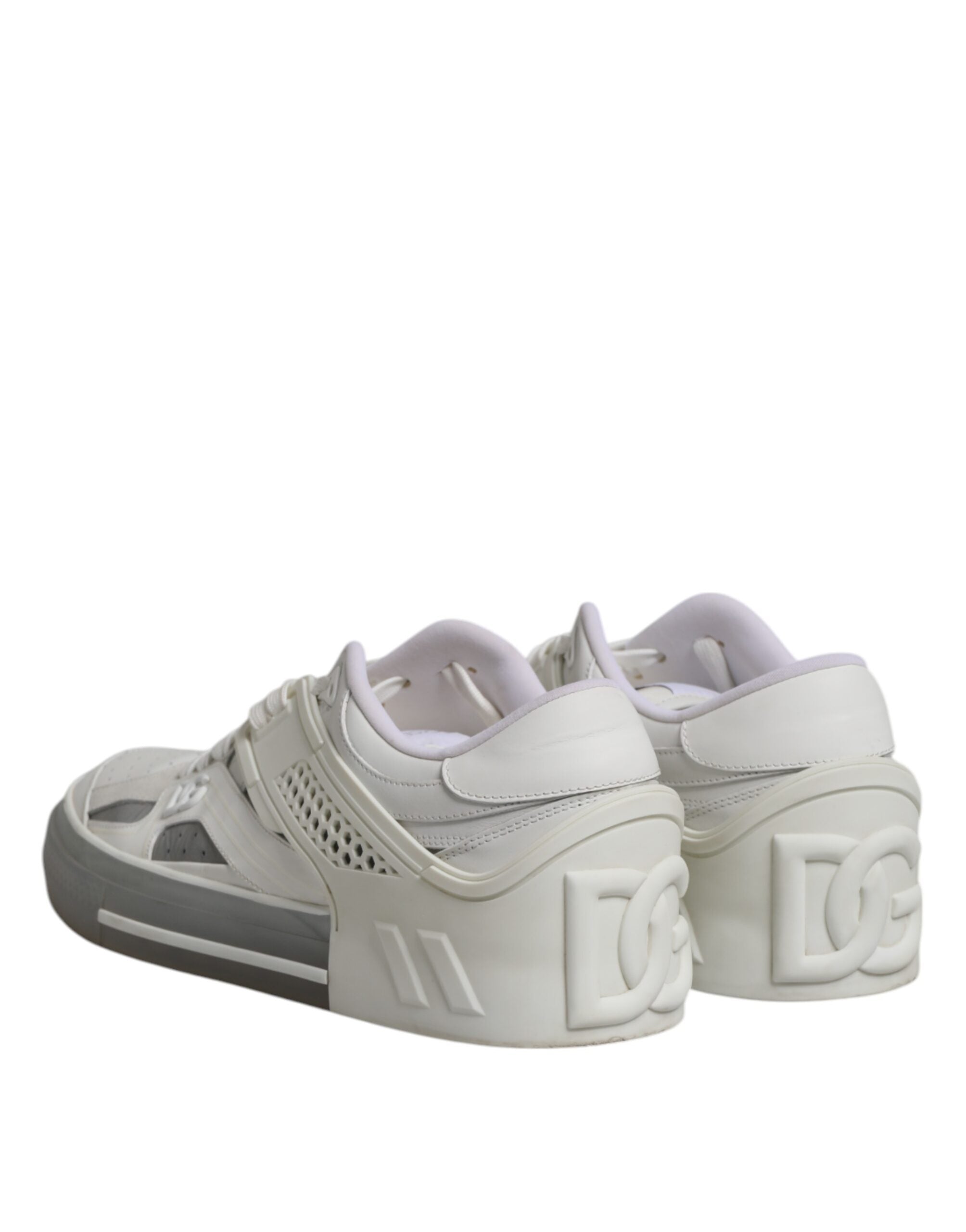 Dolce & Gabbana White Low Top DG Embossed Men Sneakers Men's Shoes (Pre-Owned)