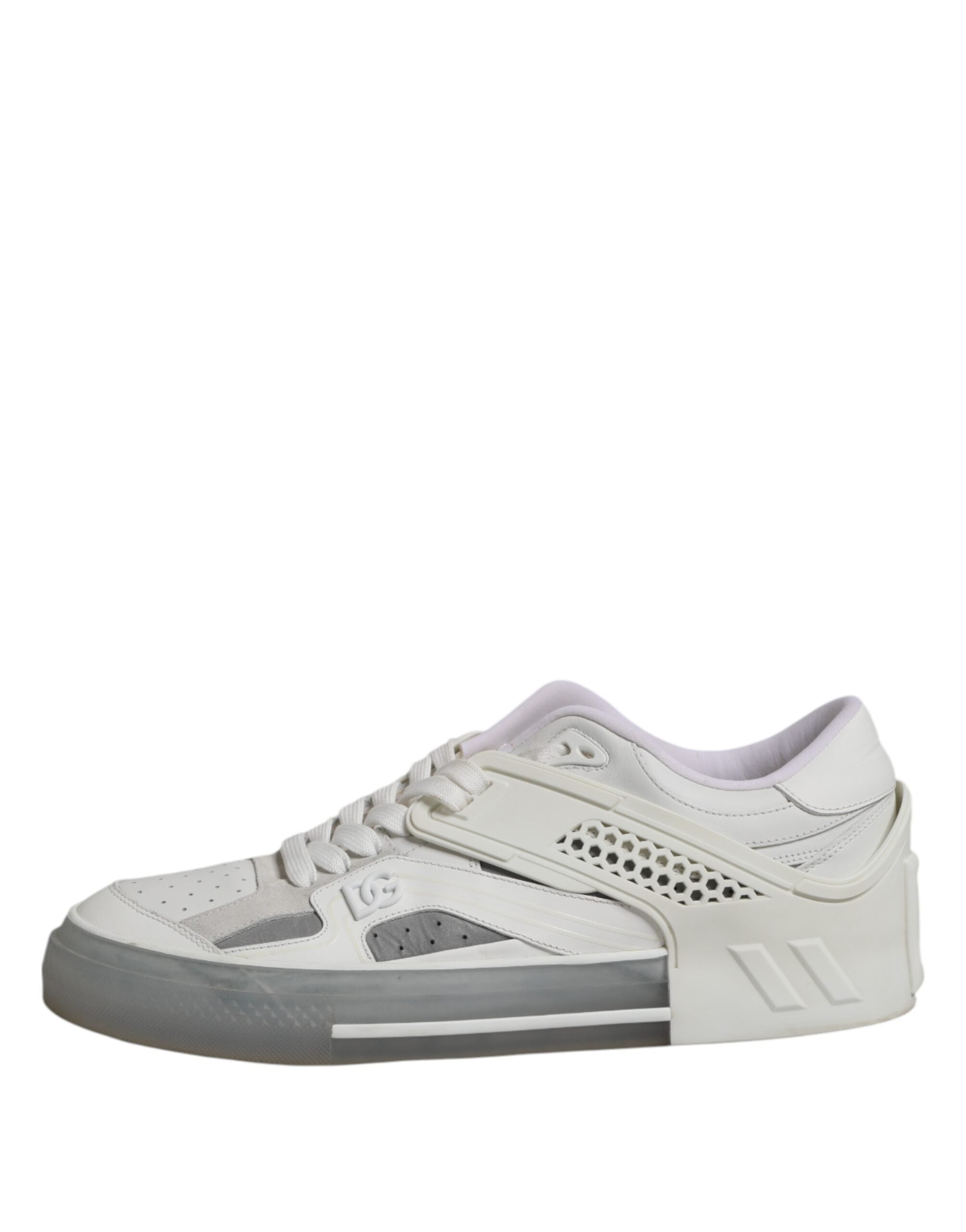 Dolce & Gabbana White Low Top DG Embossed Men Sneakers Men's Shoes (Pre-Owned)