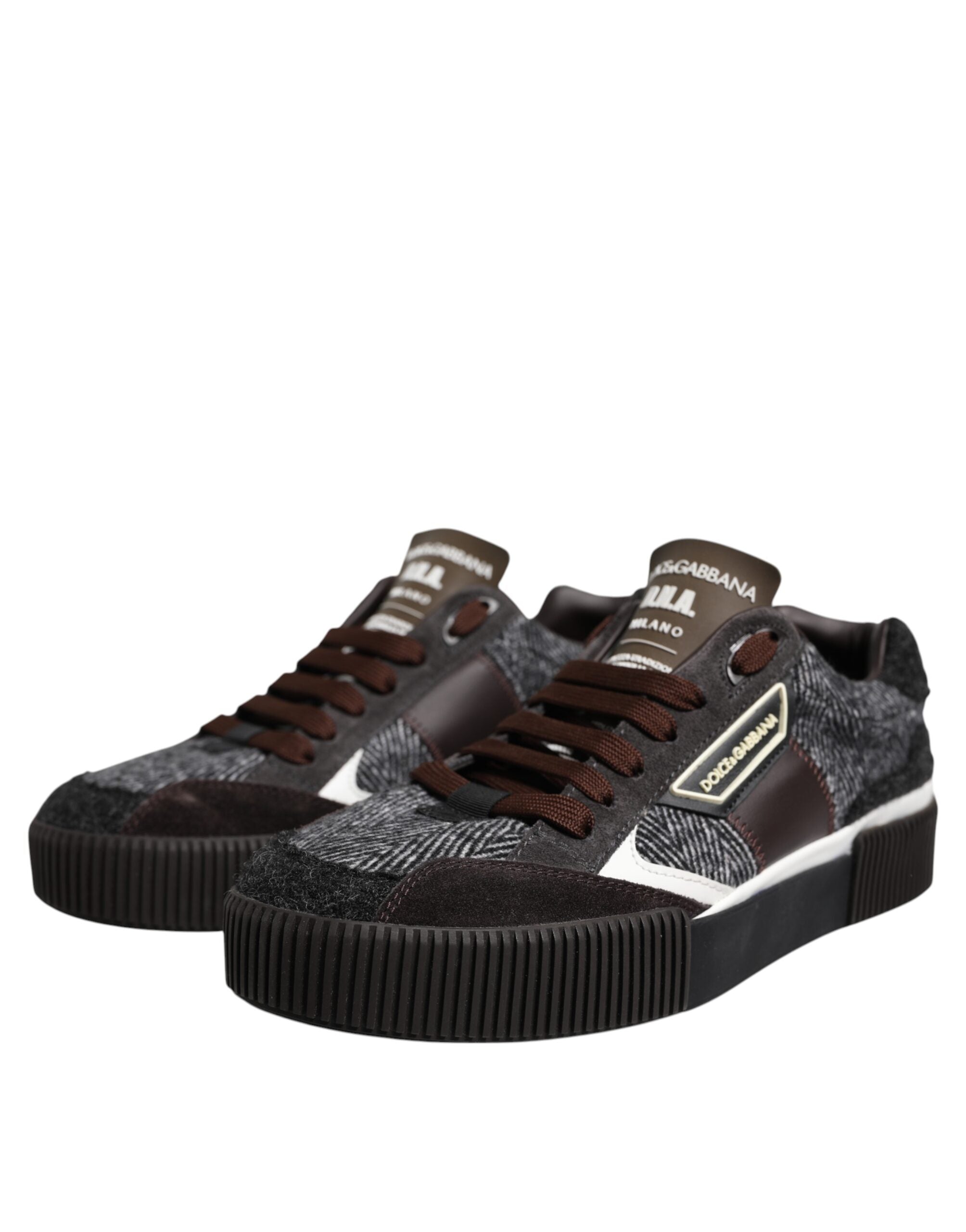 Dolce & Gabbana Multicolor Leather Low Top Sneakers Men's Shoes
