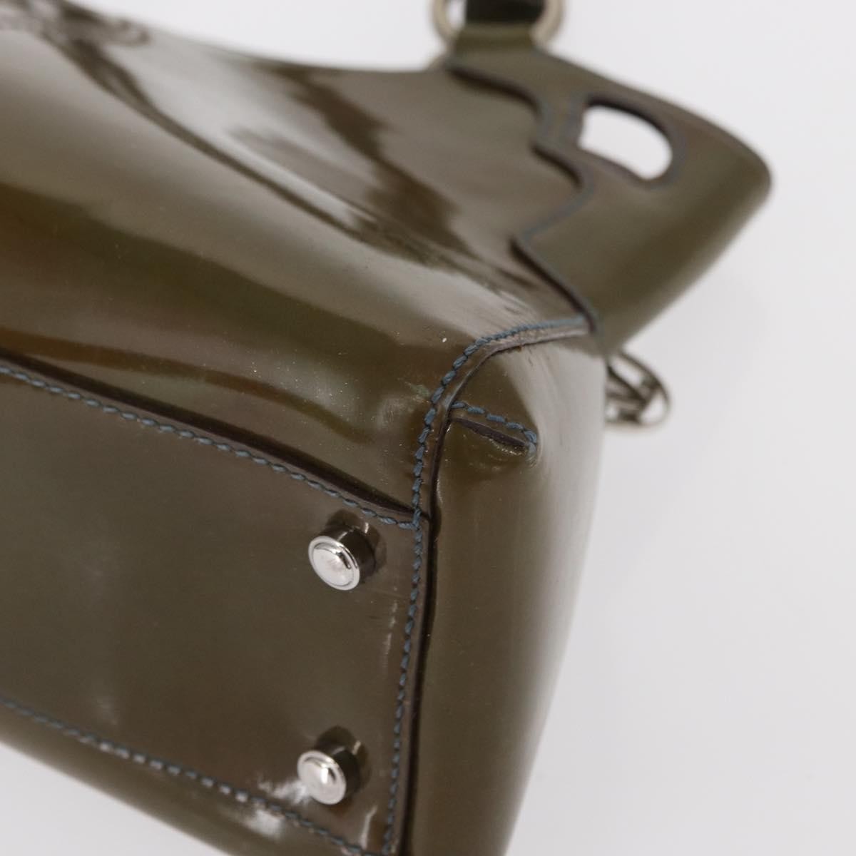 Cartier Marcello Patent Leather Khaki Patent_Leather Handbag (Pre-Owned)