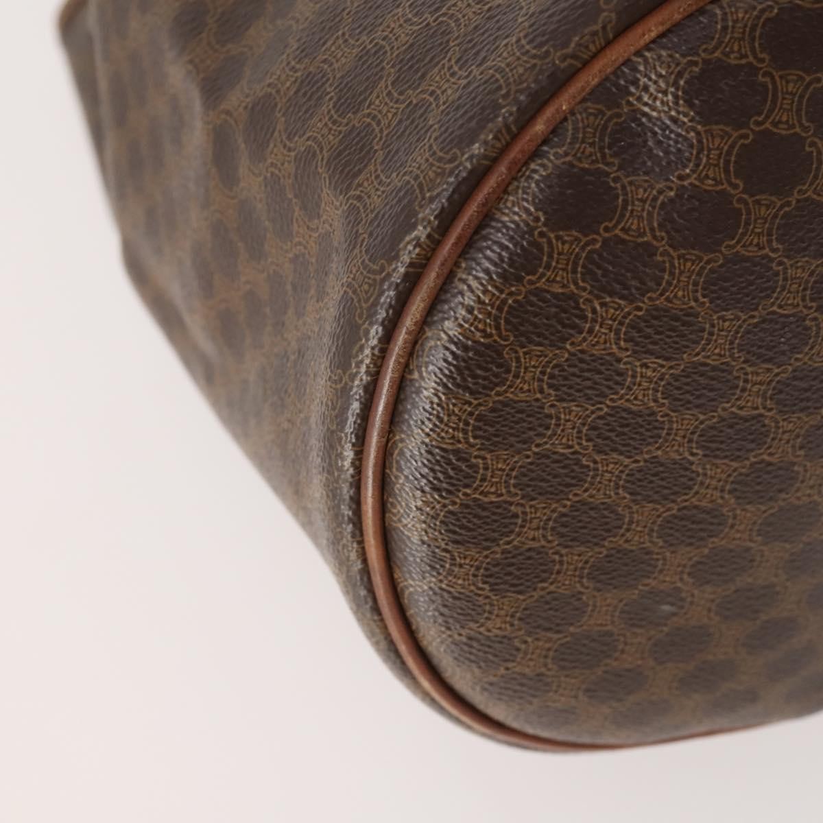 Celine Vintage Macadam Canvas And Leather Brown Canvas Backpack Bag (Pre-Owned)