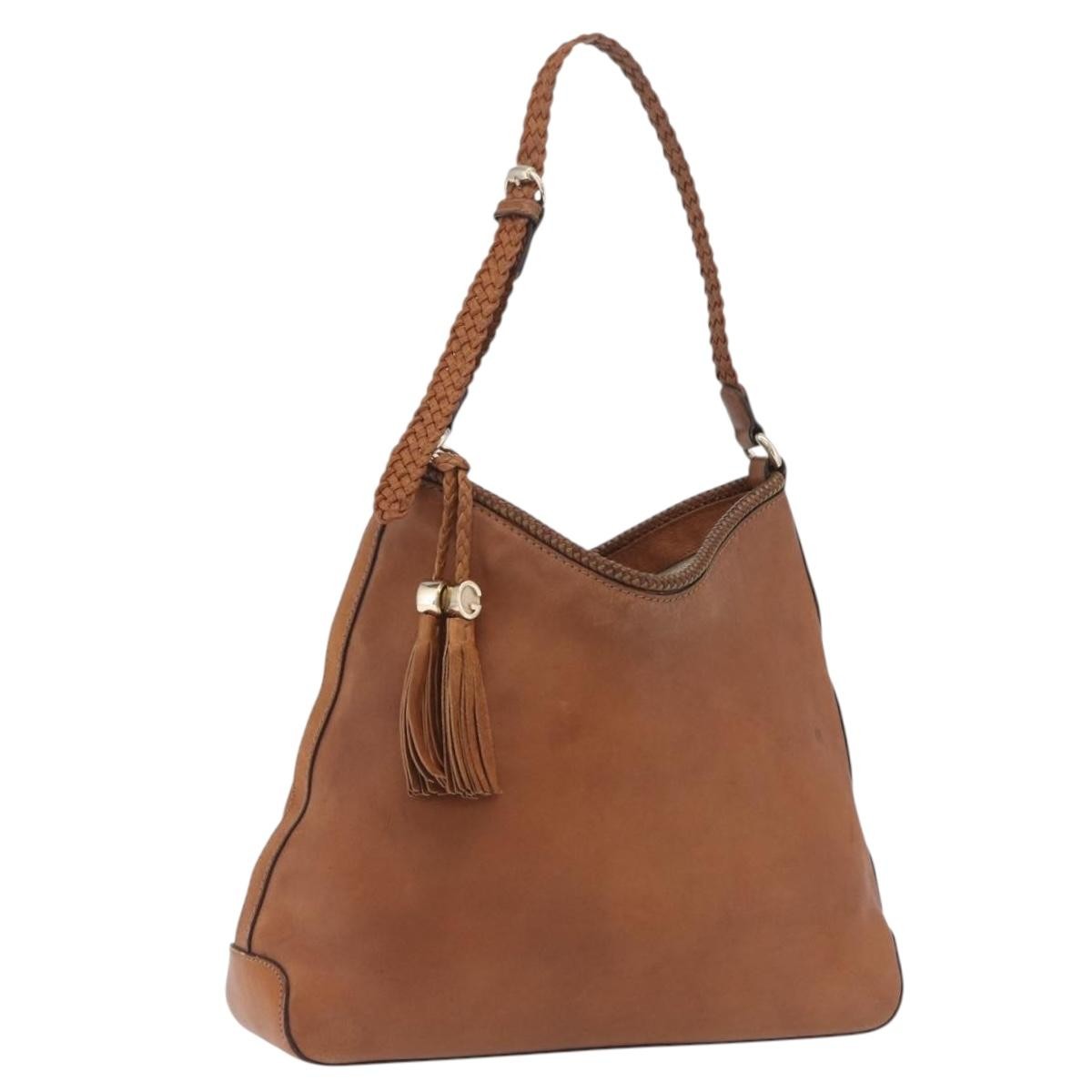 Gucci Marrakech Hobo Leather Brown Leather Shoulder Bag Bag (Pre-Owned)