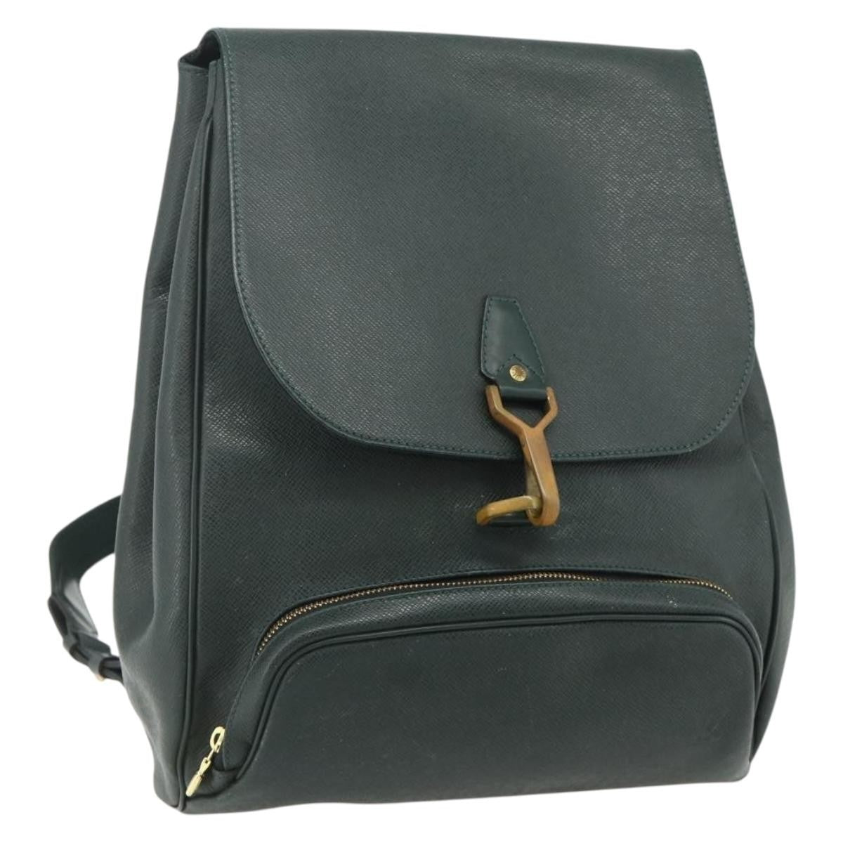 Louis Vuitton Cassiar Taiga Leather Green Leather Backpack Bag (Pre-Owned)