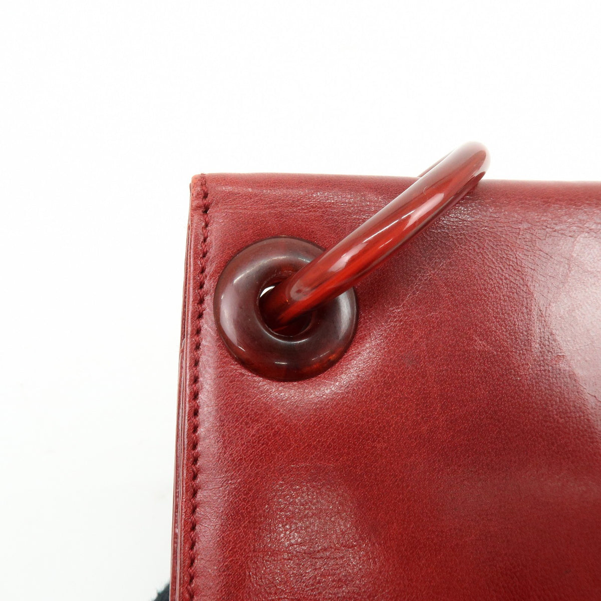 Prada Shoulder Leather Red Leather Shoulder Bag Bag (Pre-Owned)