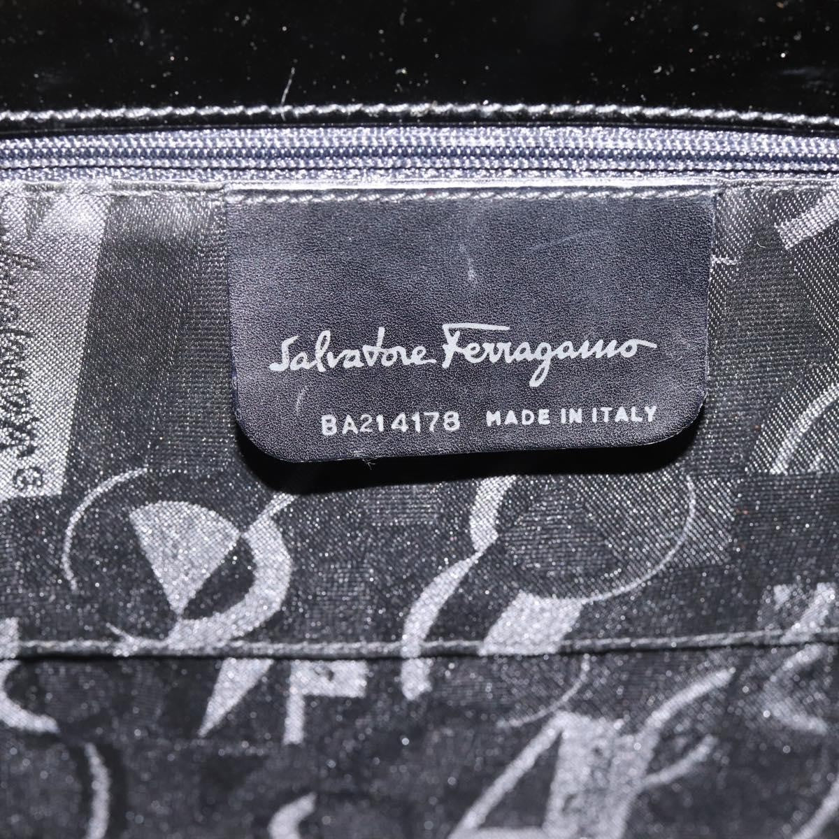 Salvatore Ferragamo Convertible Vara Bow Patent Leather Black Patent_Leather Handbag (Pre-Owned)